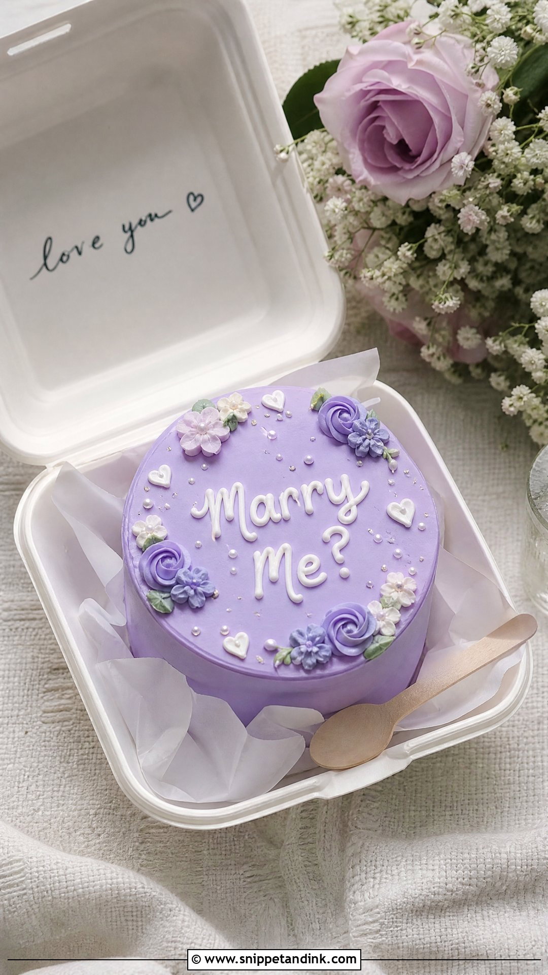 Bento Proposal Cake - Snippet and Ink - 20 Proposal Cake Ideas