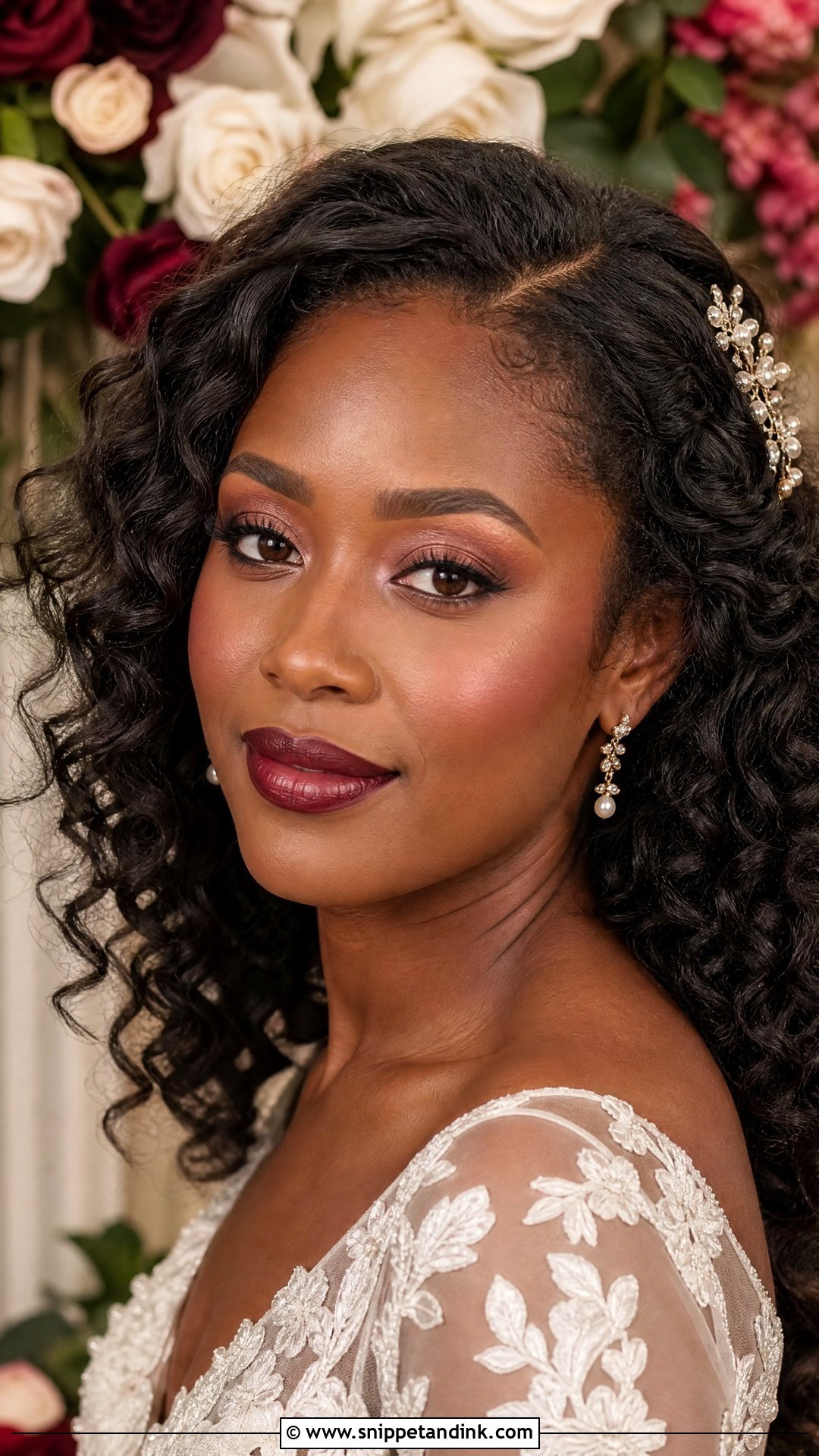 Berry Black Bridal Makeup - Snippet and Ink - 30 Black Bridal Makeup Ideas