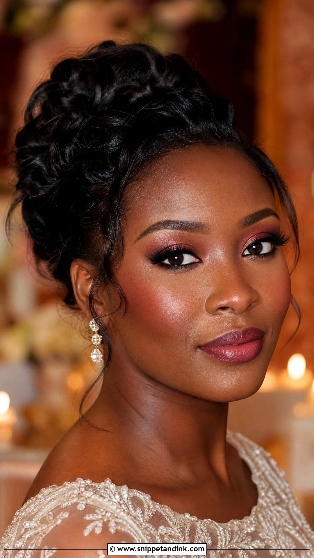 Berry Blushing Bride Makeup - Snippet and Ink - 20 Blushing Bride Makeup Ideas