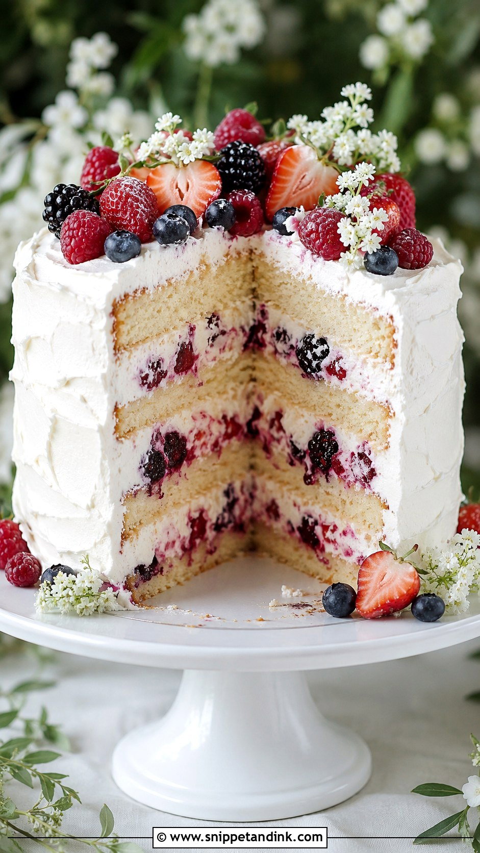 Berry Chantilly Wedding Cake - Snippet and Ink - 20 Classic Wedding Cake Recipe