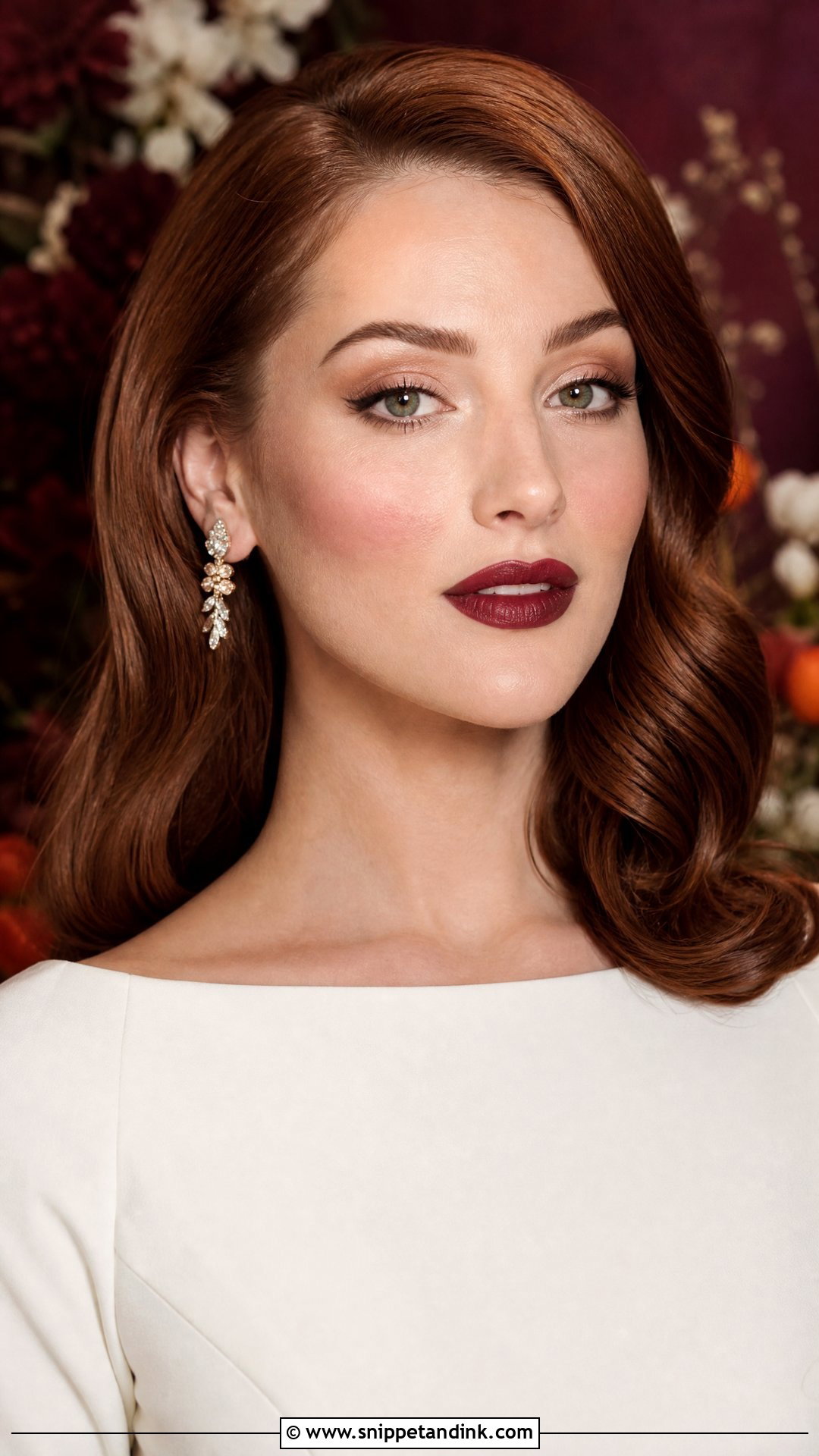 Berry Lip Autumn Bridal Makeup - Snippet and Ink - 20 Autumn Bridal Makeup Ideas