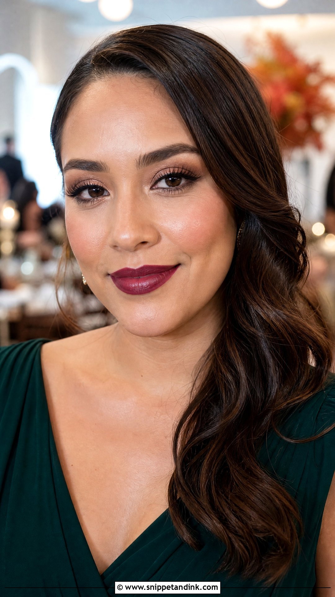 Berry Lip Autumn Wedding Makeup - Snippet and Ink - 20 Autumn Wedding Makeup Ideas