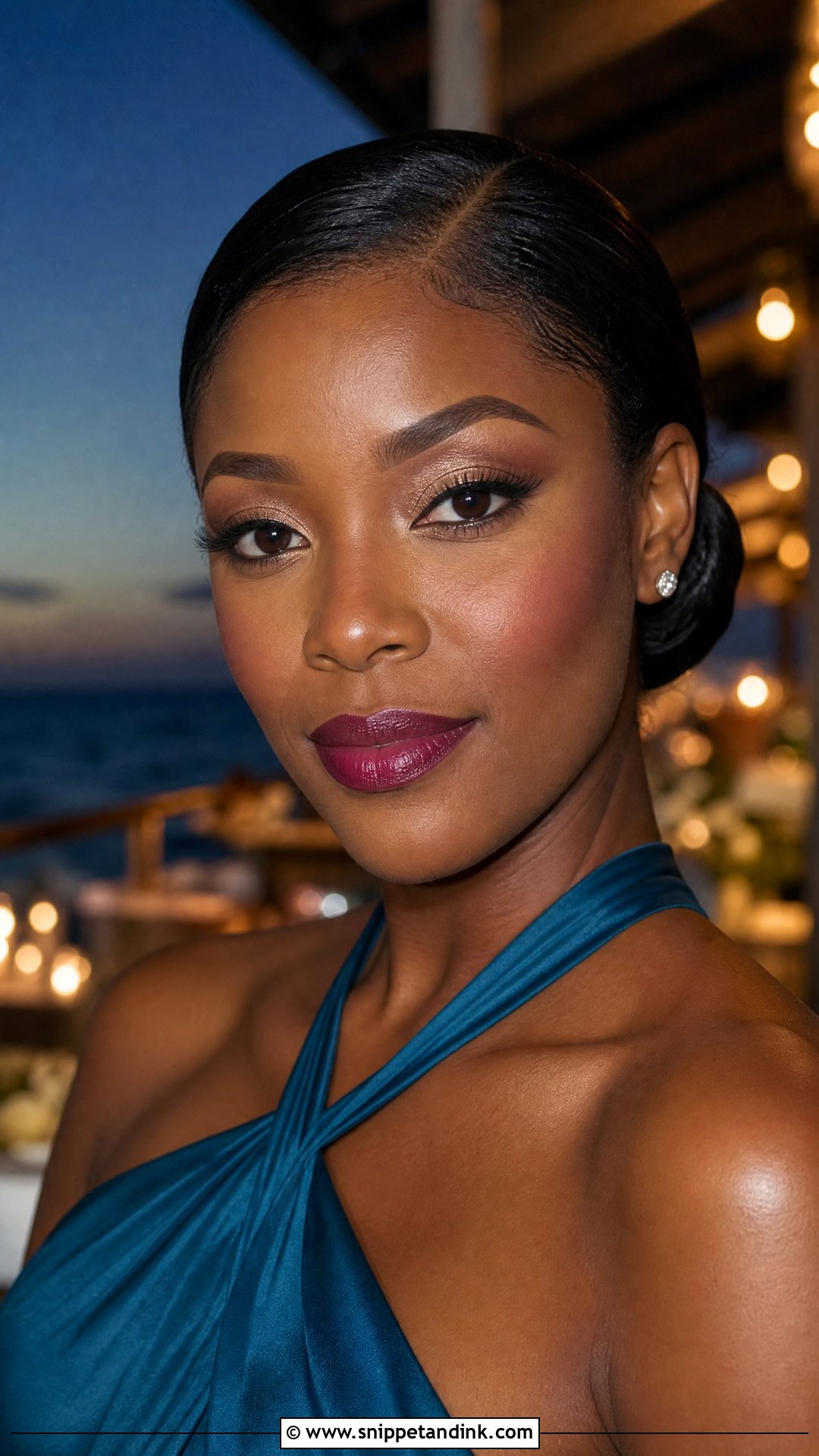 Berry Lip Beach Wedding Guest Makeup - Snippet and Ink - 20 Beach Wedding Guest Makeup Ideas