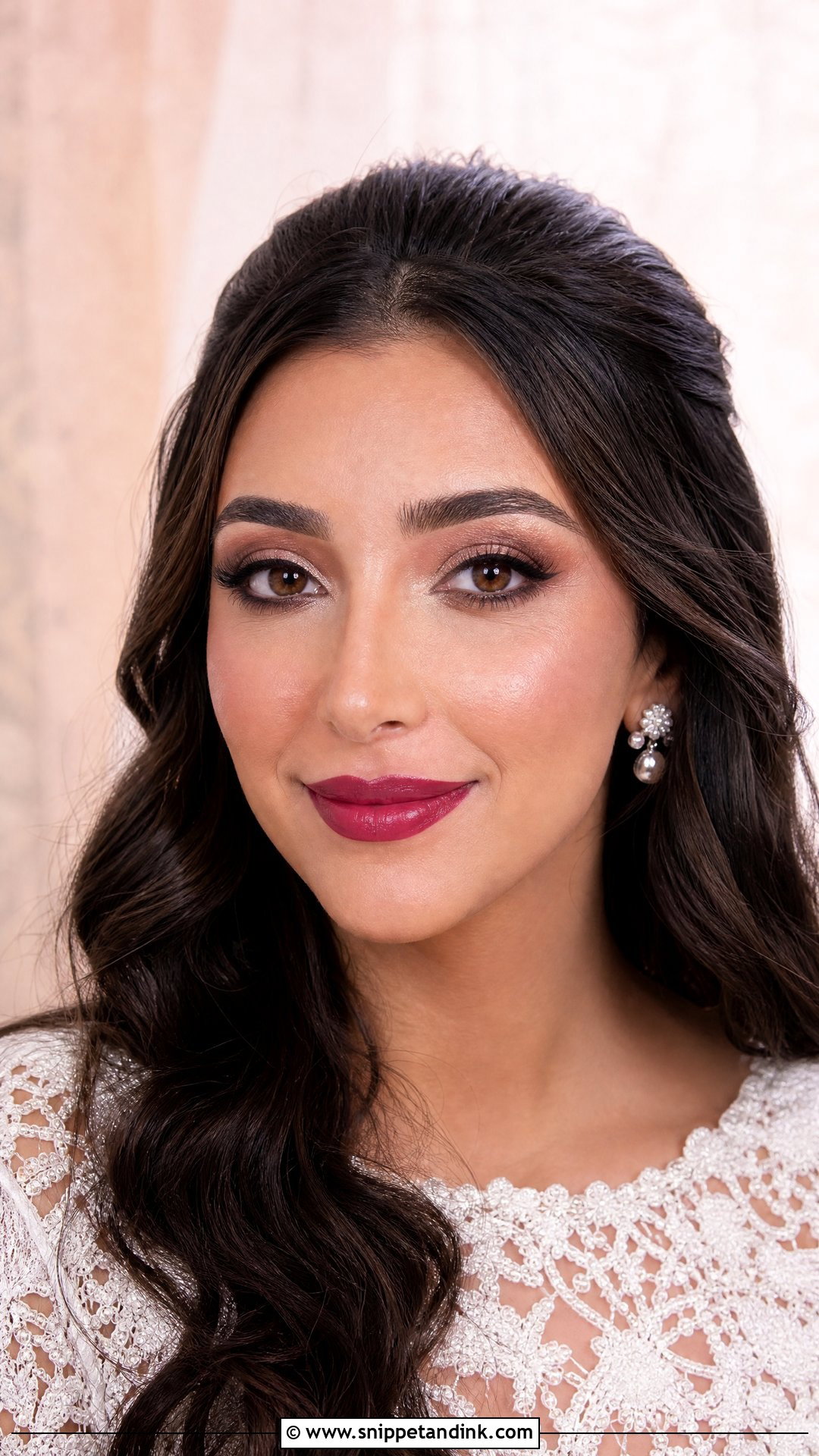 Berry Lip Bridal Makeup - Snippet and Ink - 20 Bold Bridal Makeup Ideas