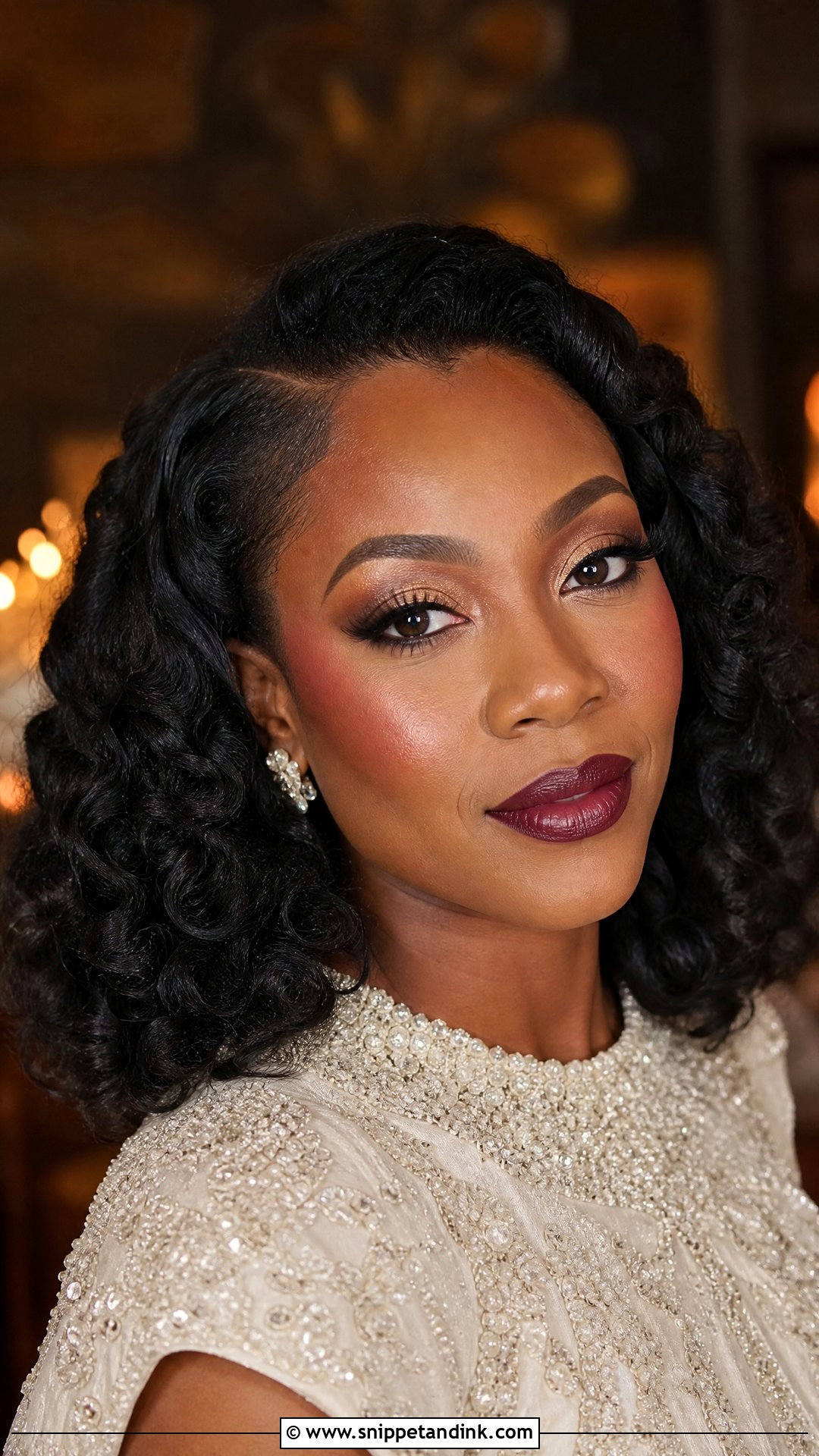 Berry Lip Bridal Makeup - Snippet and Ink - 20 Bridal Look Makeup Ideas