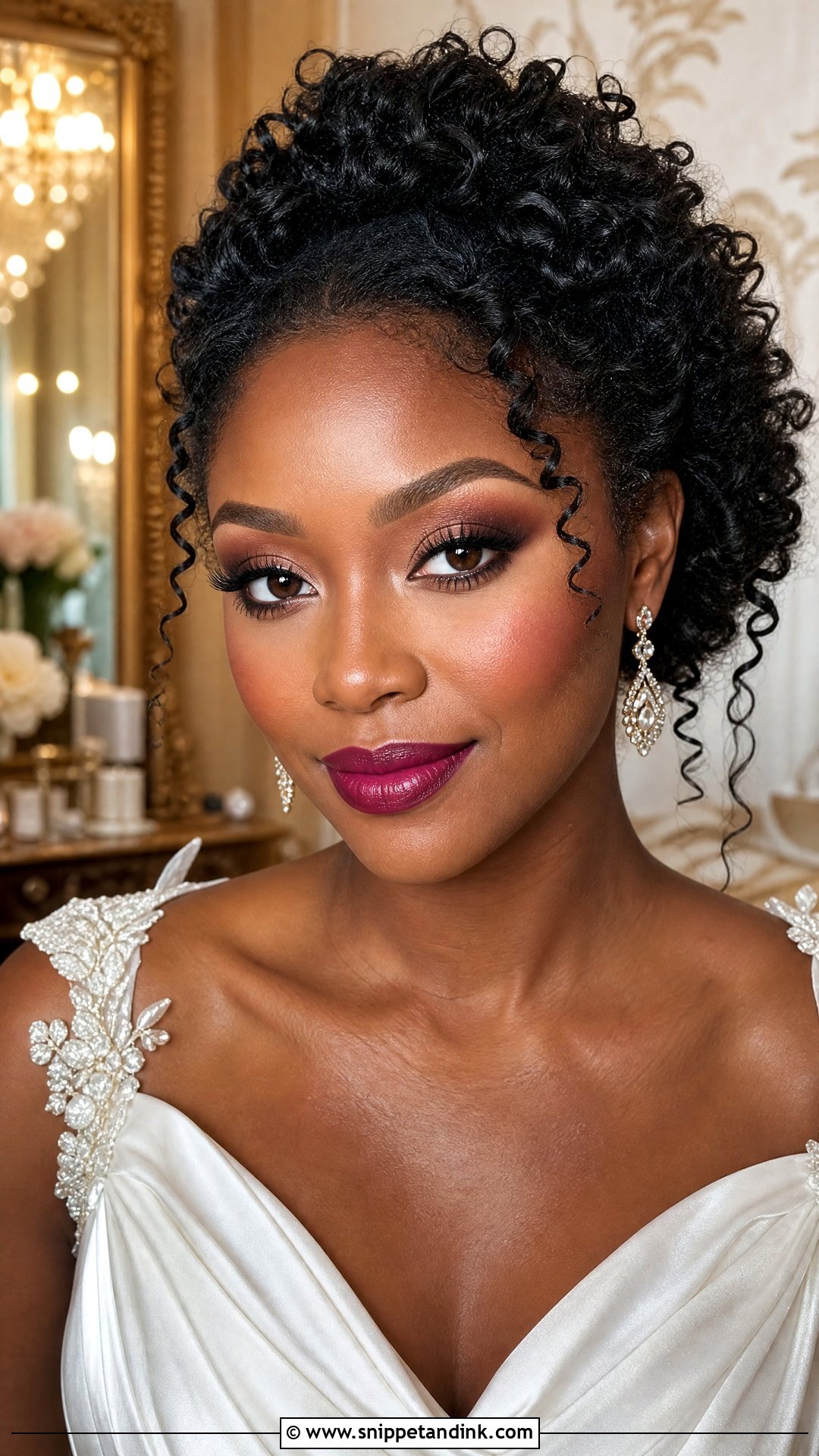 Berry Lip Bridal Makeup - Snippet and Ink - 20 Makeup Looks for Brides