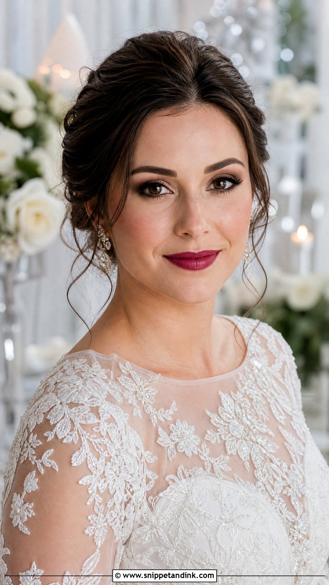 Berry Lip Bridal Makeup - Snippet and Ink - 20 Timeless Bridal Makeup Ideas