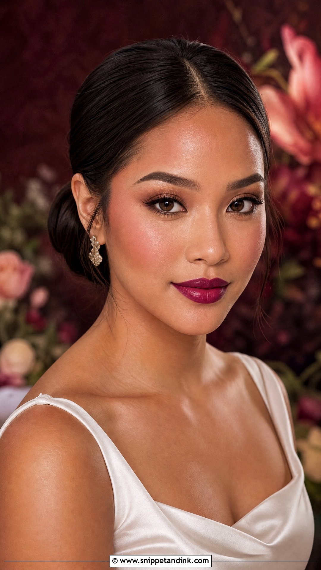 Berry Lip Bridal Makeup - Snippet and Ink - 25 Makeup for Wedding for Bride Ideas