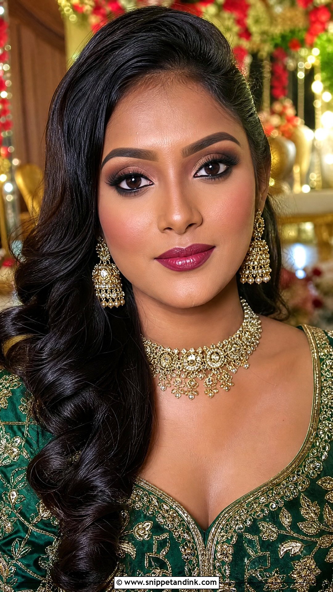 Berry Lip Bridal Makeup - Snippet and Ink - 30 Indian Bridal Makeup Ideas