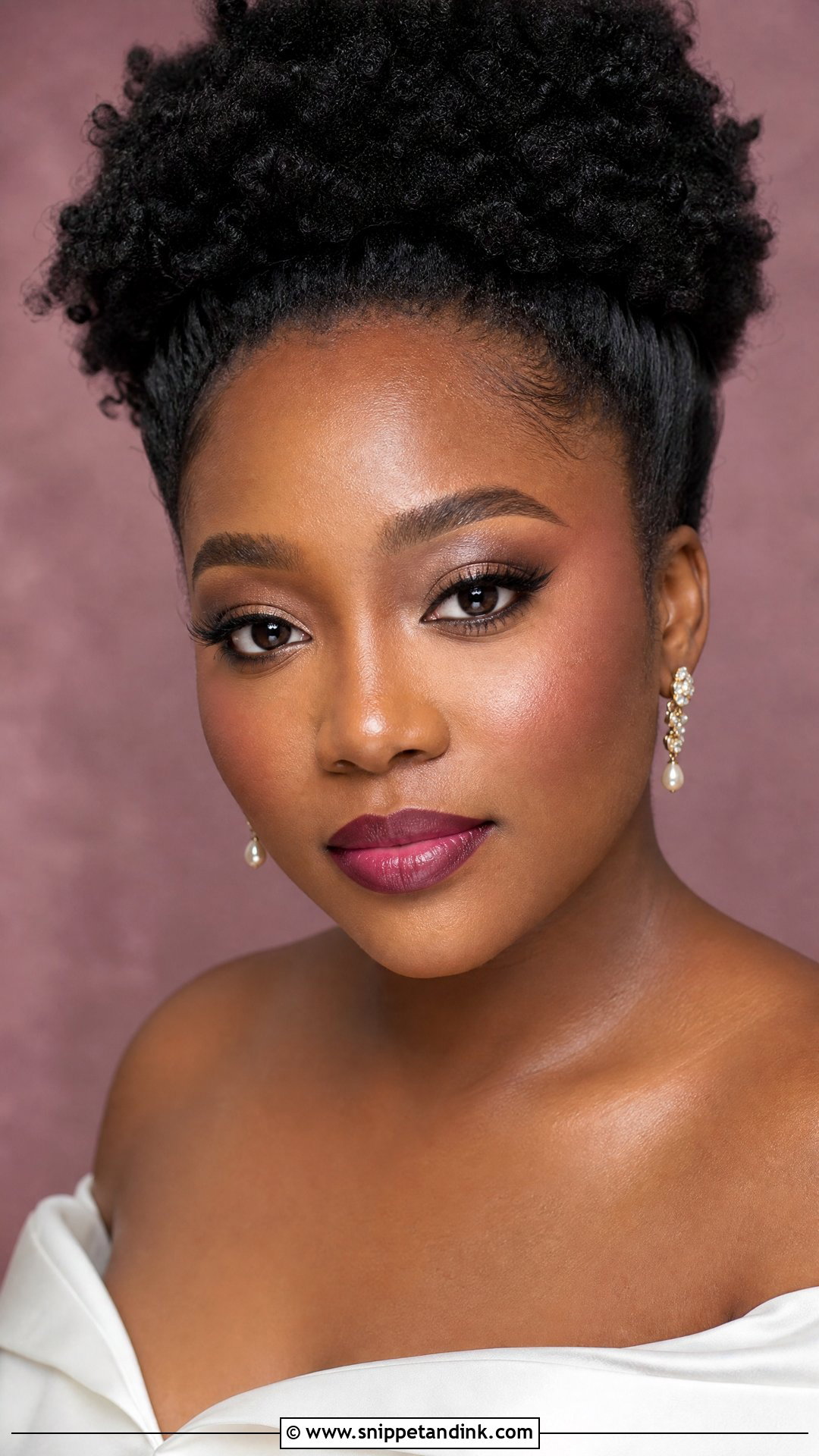 Berry Lip Bridal Makeup For Dark Skin - Snippet and Ink - 20 Dark Skin Bridal Makeup Ideas