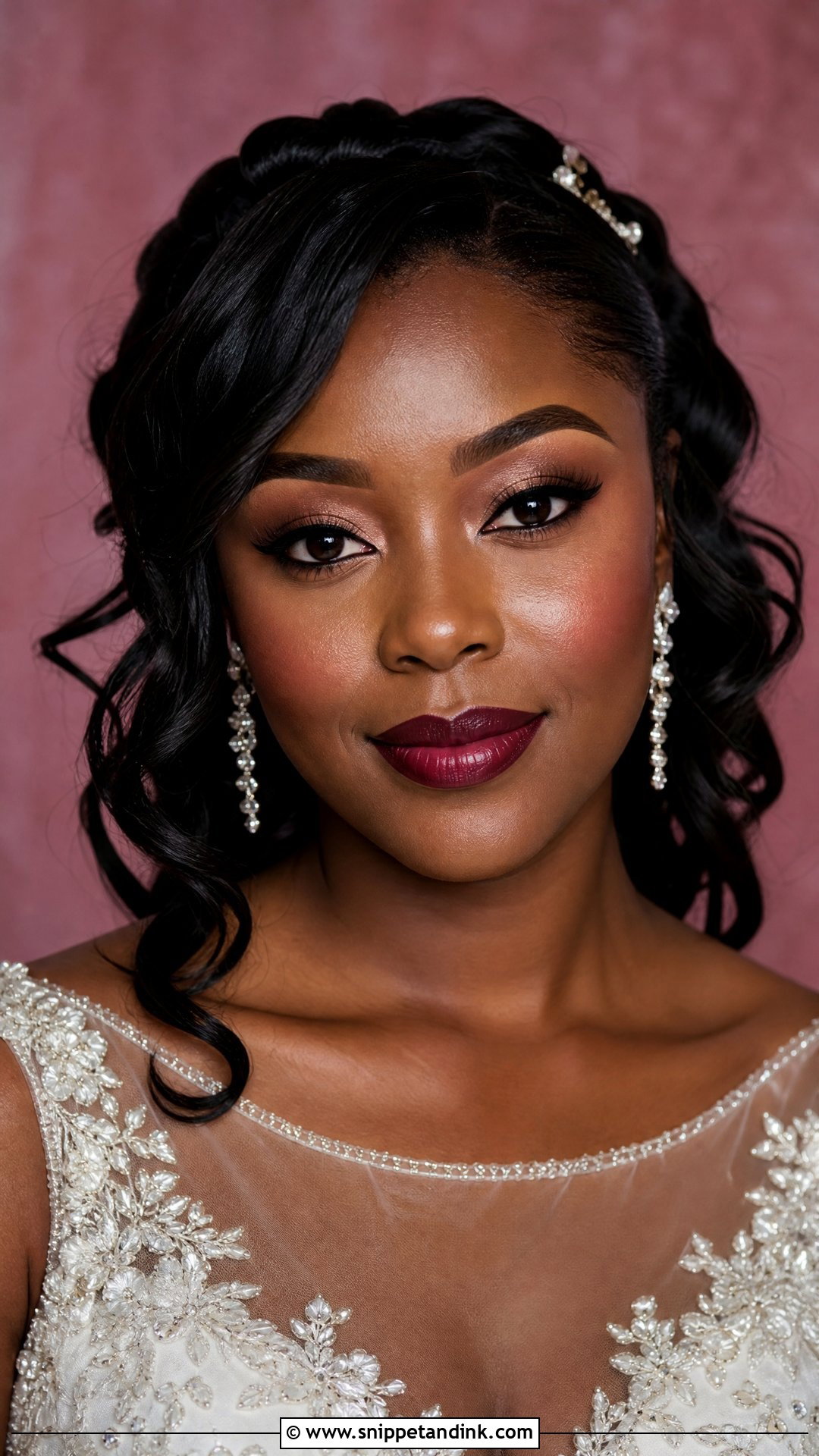 Berry Lip Bridal Makeup For Dusky Skin - Snippet and Ink - 20 Dusky Skin Bridal Makeup Ideas
