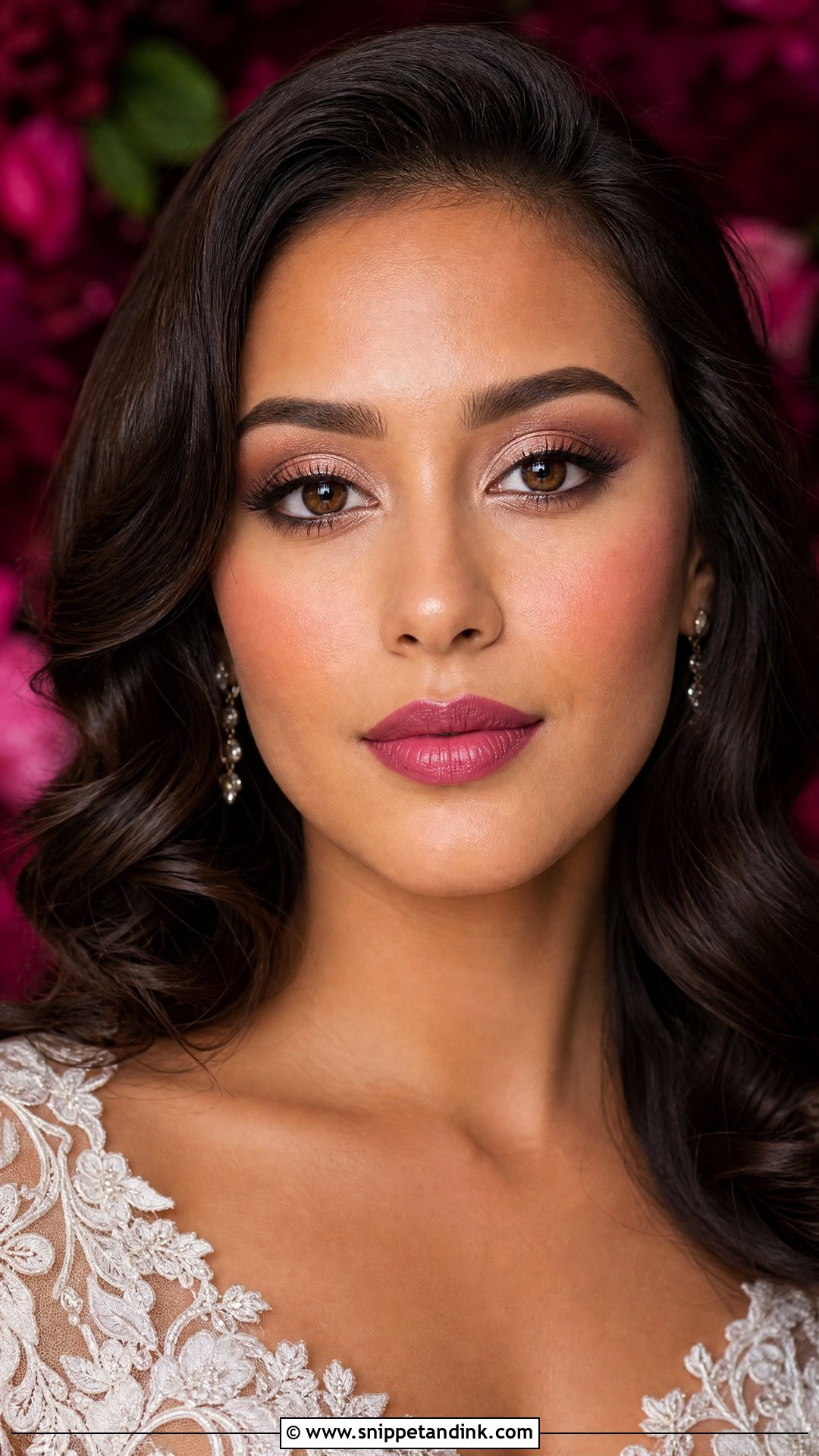 Berry Lip Bridal Makeup For Hazel Eyes - Snippet and Ink - 25 Bridal Makeup for Hazel Eyes