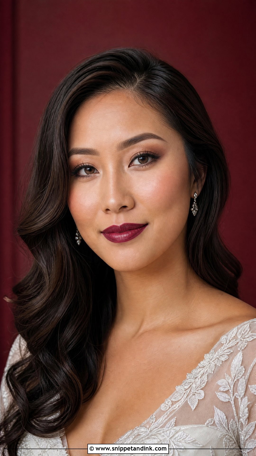 Berry Lip Bride Makeup For Blue Eyes Brunette - Snippet and Ink - 20 Bride Makeup for Blue Eyes Brunette