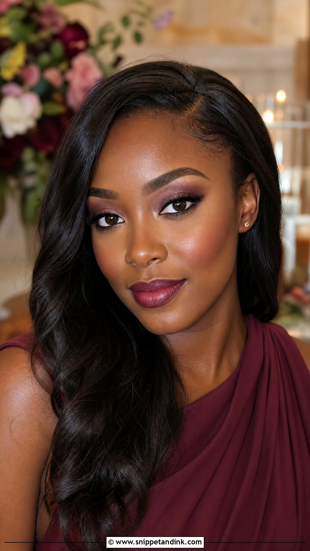 Berry Lip Bridesmaid Makeup - Snippet and Ink - 25 Wedding Makeup for Bridesmaids