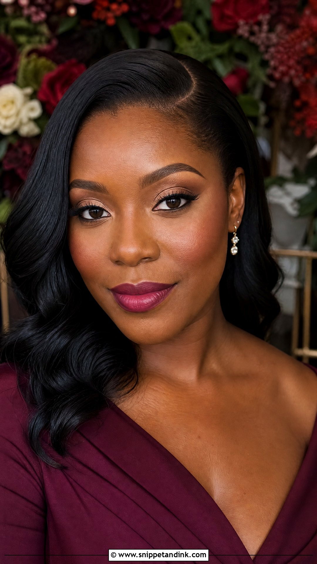 Berry Lip Bridesmaid Makeup For Brown Eyes - Snippet and Ink - 35 Bridesmaid Makeup for Brown Eyes