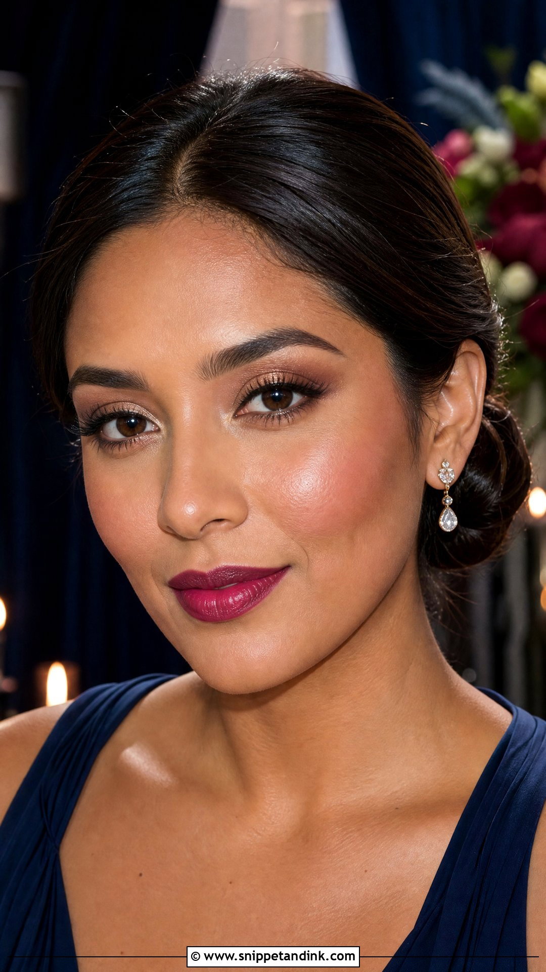 Berry Lip Bridesmaid Makeup - Snippet and Ink - 20 Makeup for Wedding Bridesmaid Ideas