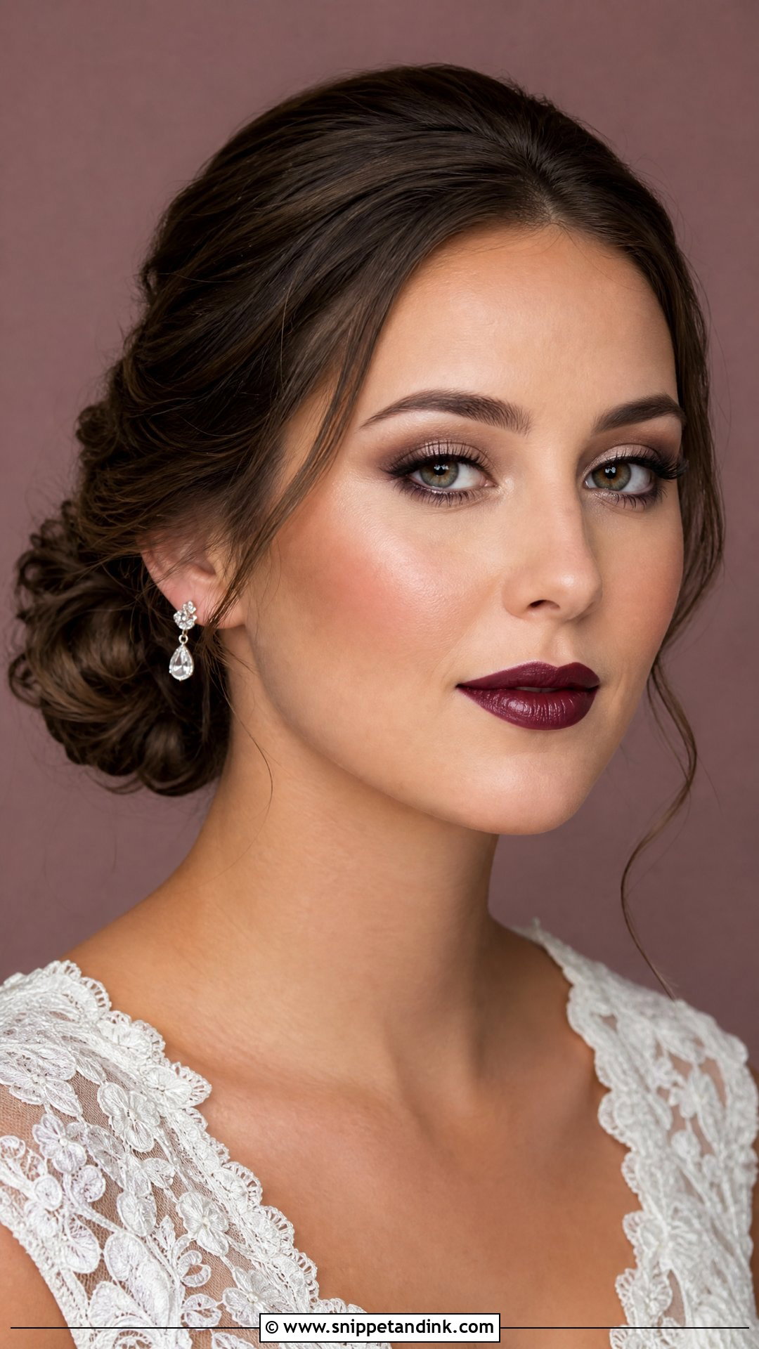 Berry Lip Editorial Wedding Makeup - Snippet and Ink - 20 Editorial Wedding Makeup Ideas