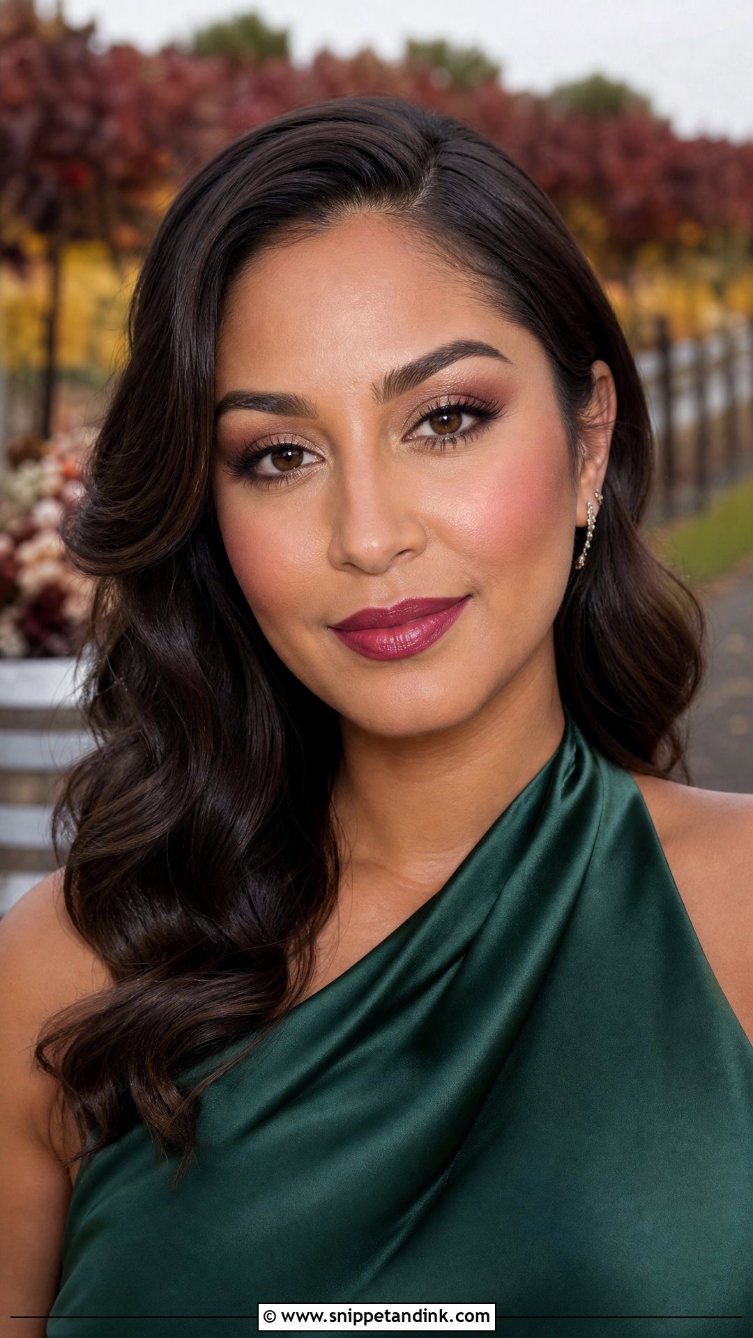 Berry Lip Fall Wedding Makeup - Snippet and Ink - 30 Fall Wedding Makeup Ideas