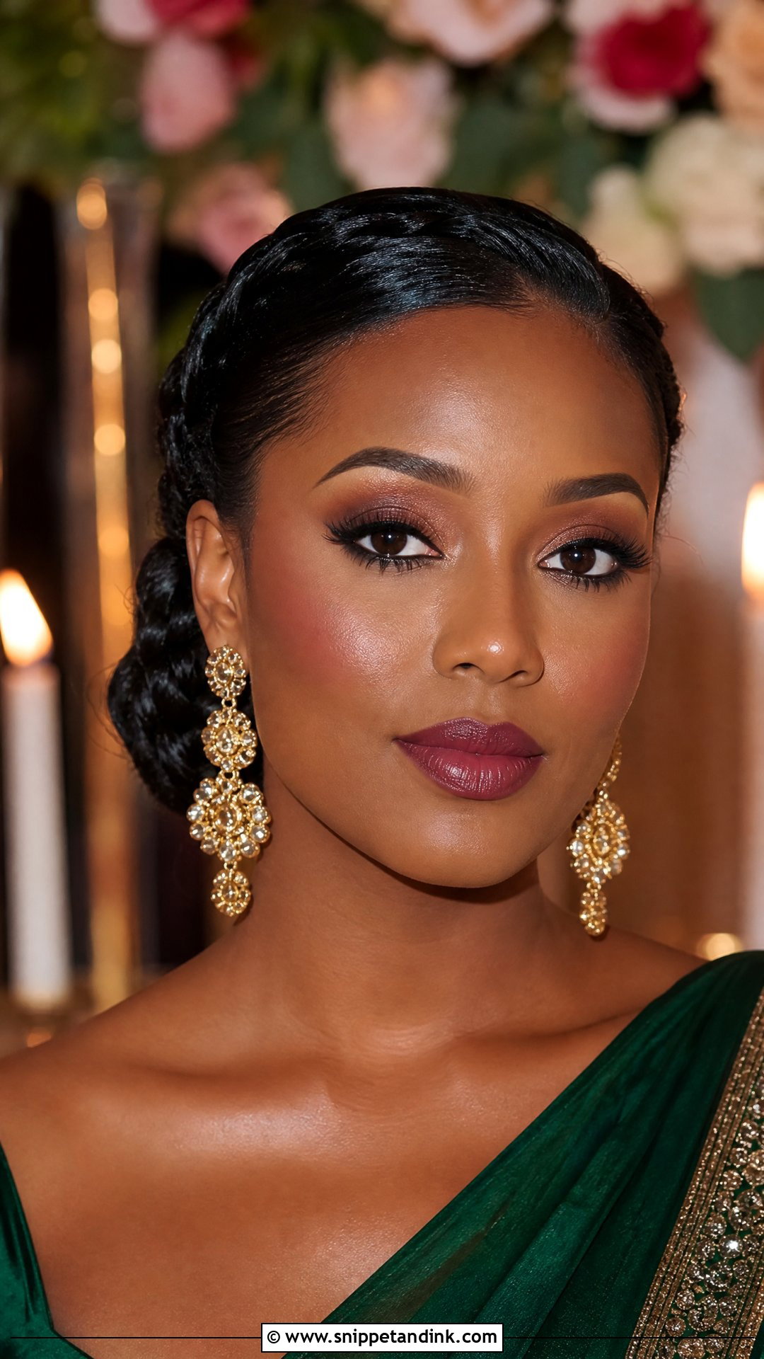 Berry Lip Indian Wedding Guest Makeup - Snippet and Ink - 25 Indian Wedding Guest Makeup Ideas