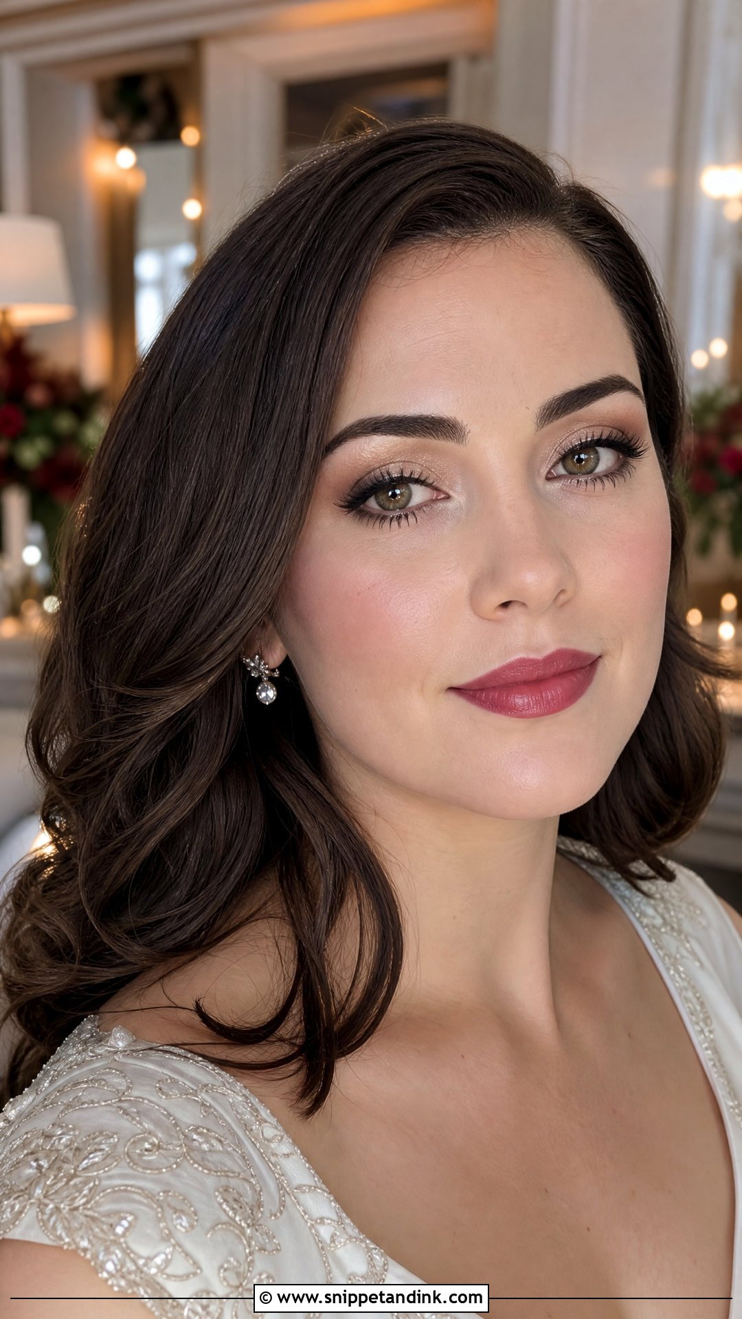 Berry Lip Pale Wedding Makeup - Snippet and Ink - 20 Pale Wedding Makeup Ideas