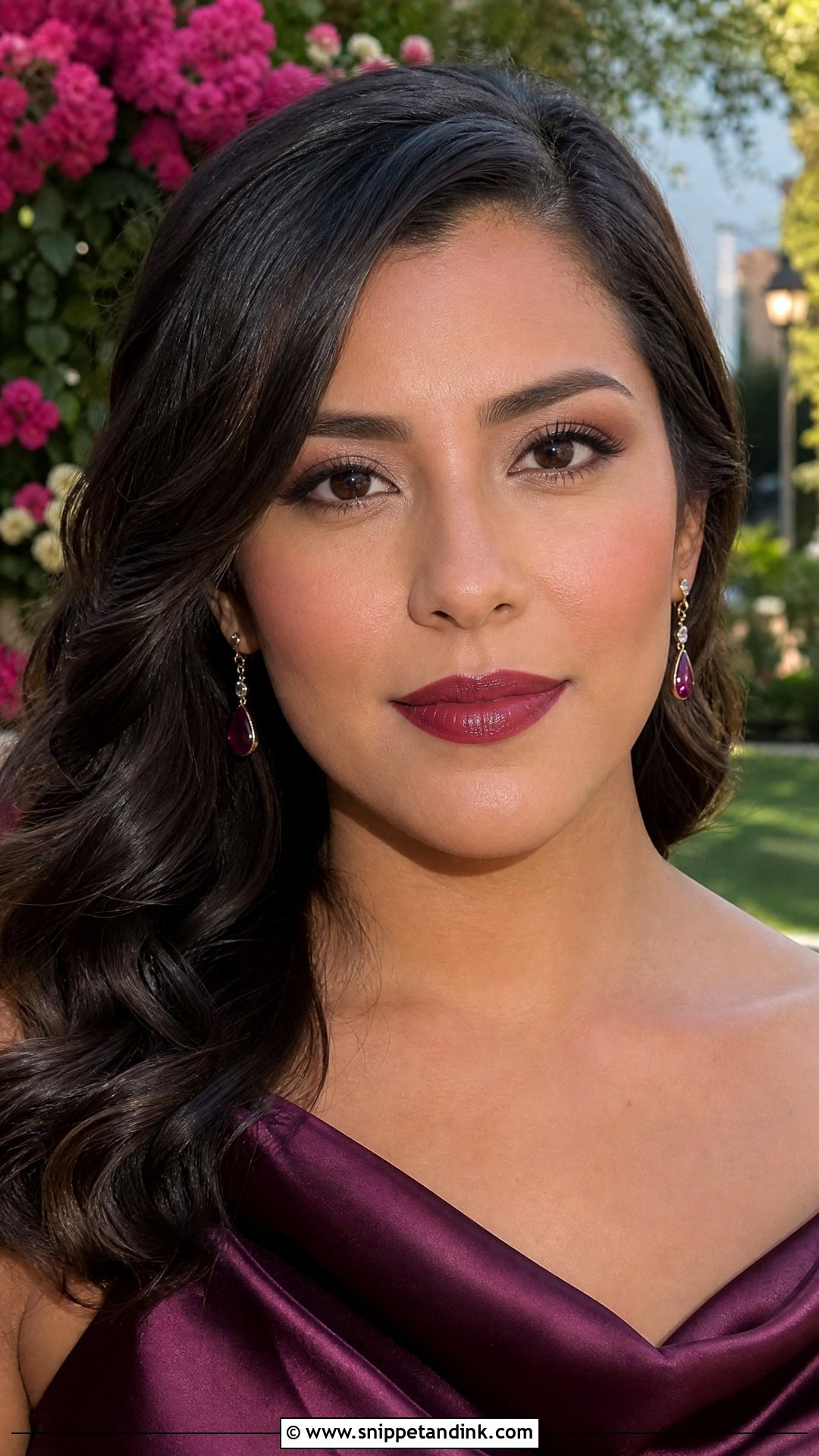 Berry Lip Spring Wedding Guest Makeup - Snippet and Ink - 20 Spring Wedding Guest Makeup Ideas