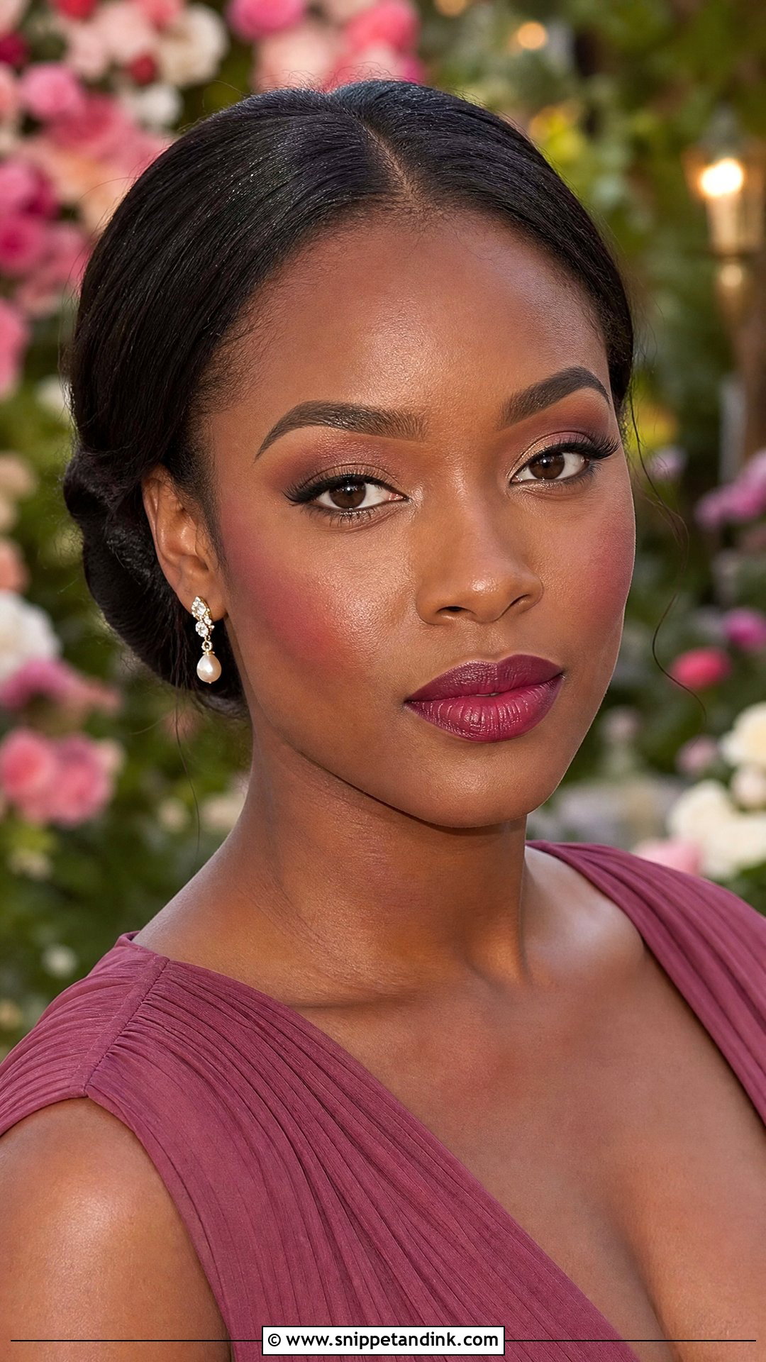 Berry Lip Spring Wedding Makeup - Snippet and Ink - 20 Spring Wedding Makeup Looks