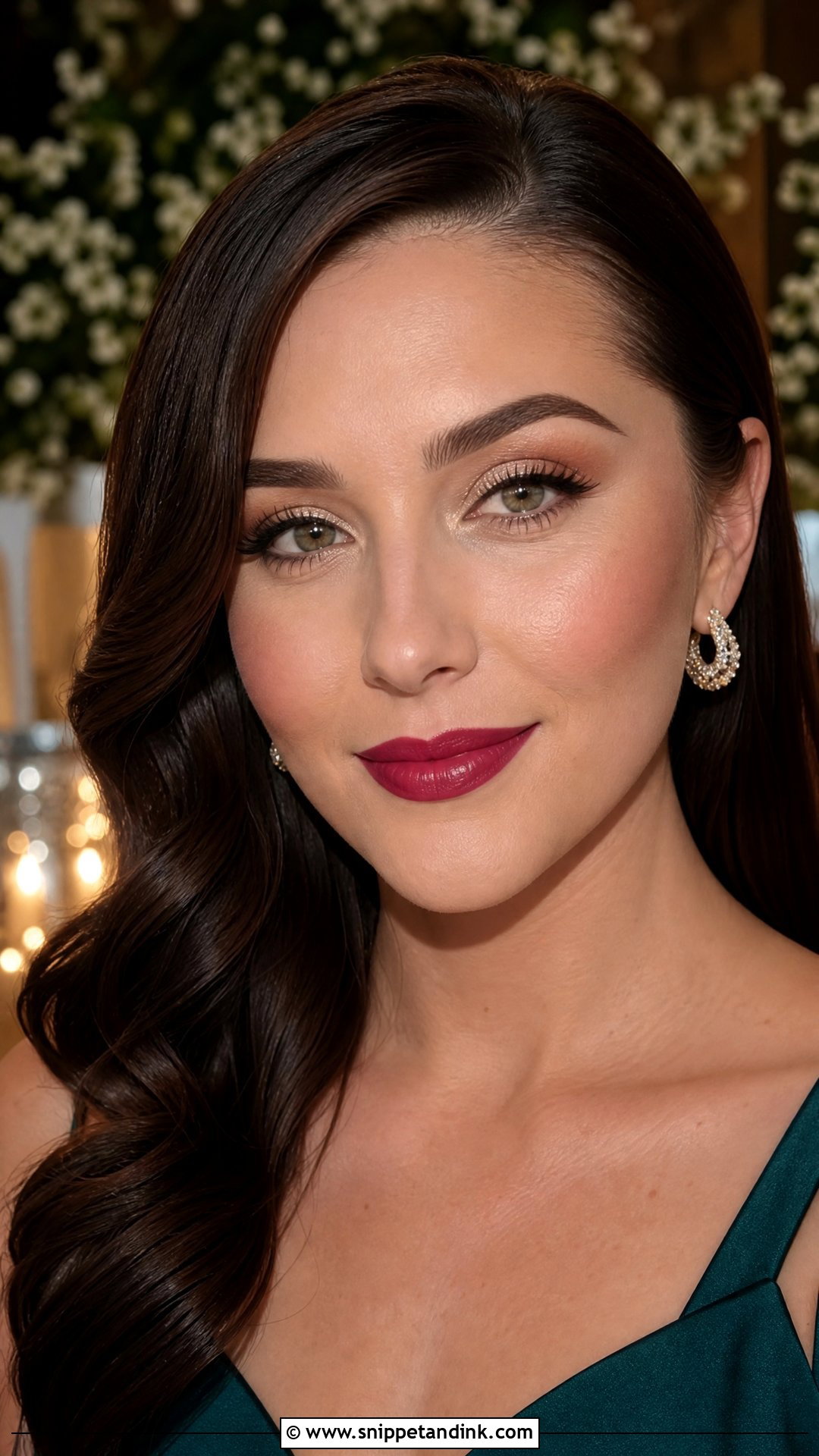 Berry Lip Wedding Guest Makeup For Brunettes - Snippet and Ink - 20 Wedding Guest Makeup Brunette Ideas