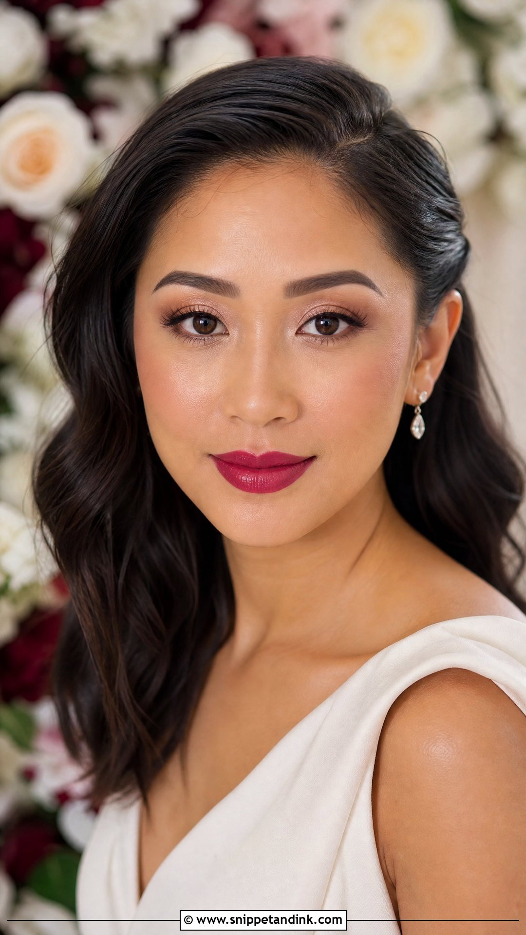 Berry Lip Wedding Makeup - Snippet and Ink - 20 Classic Wedding Makeup Ideas