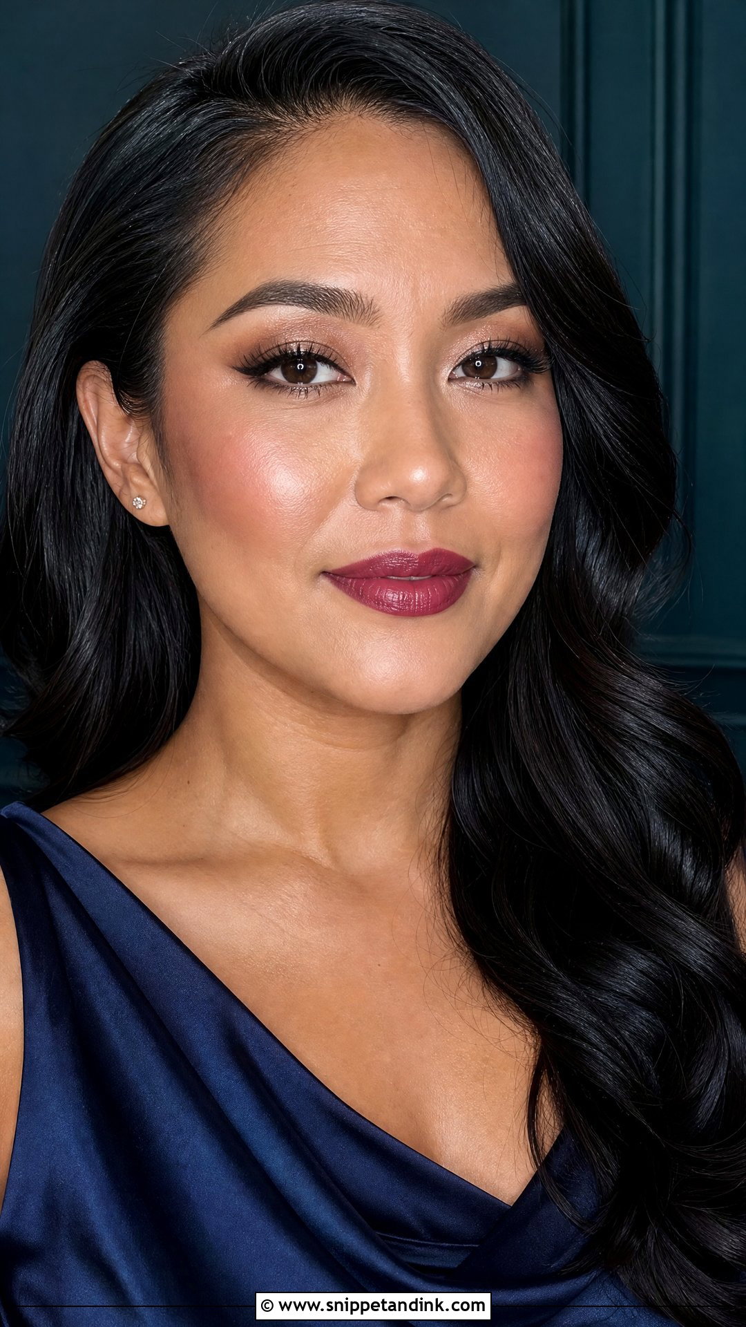 Berry Lip Wedding Makeup - Snippet and Ink - 25 Makeup Look for Wedding Ideas