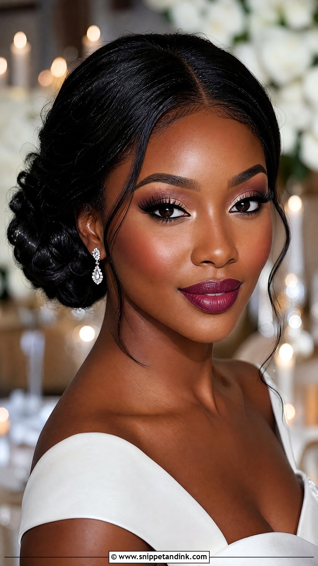 Berry Lip Wedding Makeup - Snippet and Ink - 25 Timeless Wedding Makeup Ideas