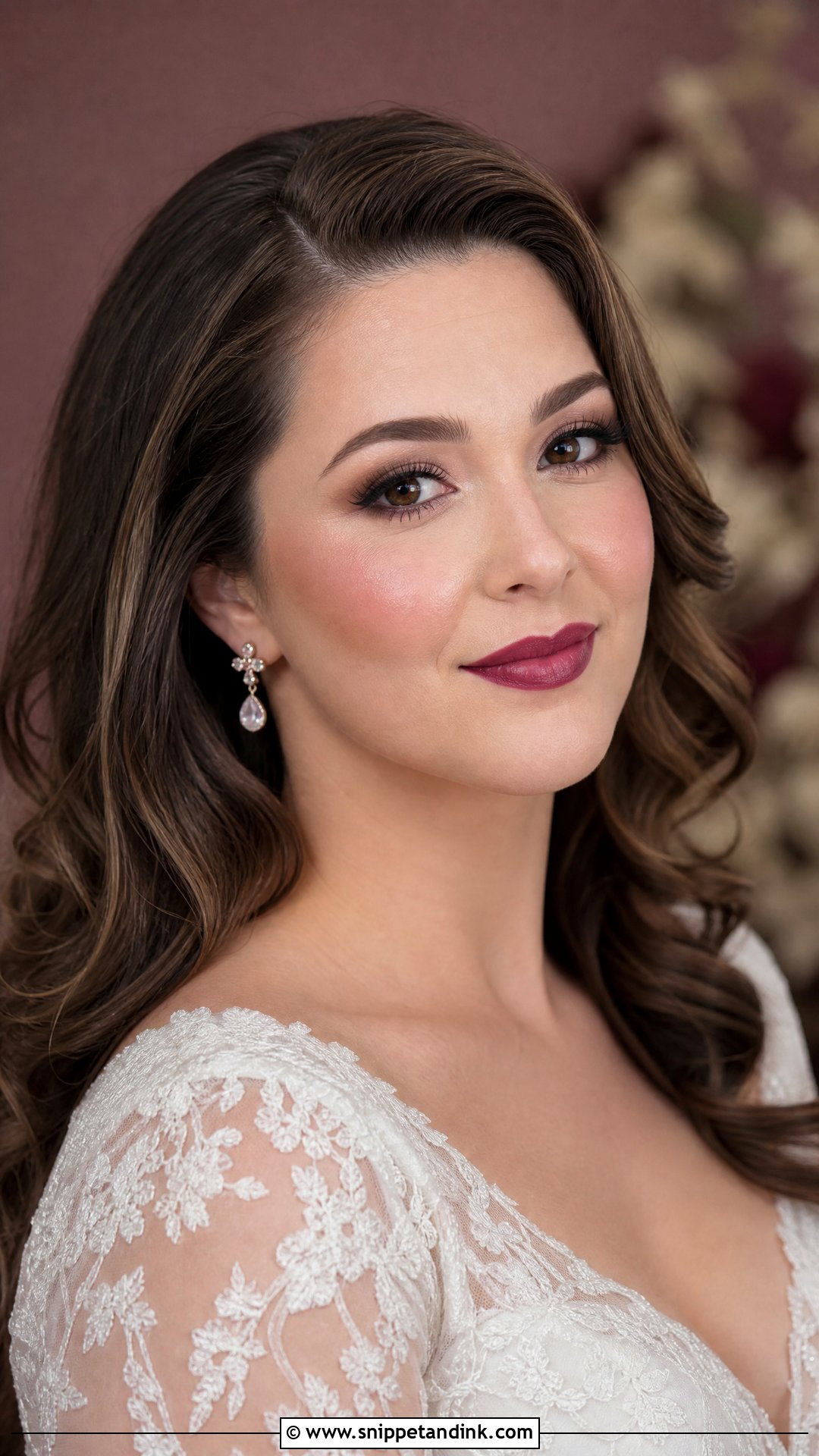 Berry Lip Wedding Makeup - Snippet and Ink - 25 Wedding Makeup Inspiration Ideas