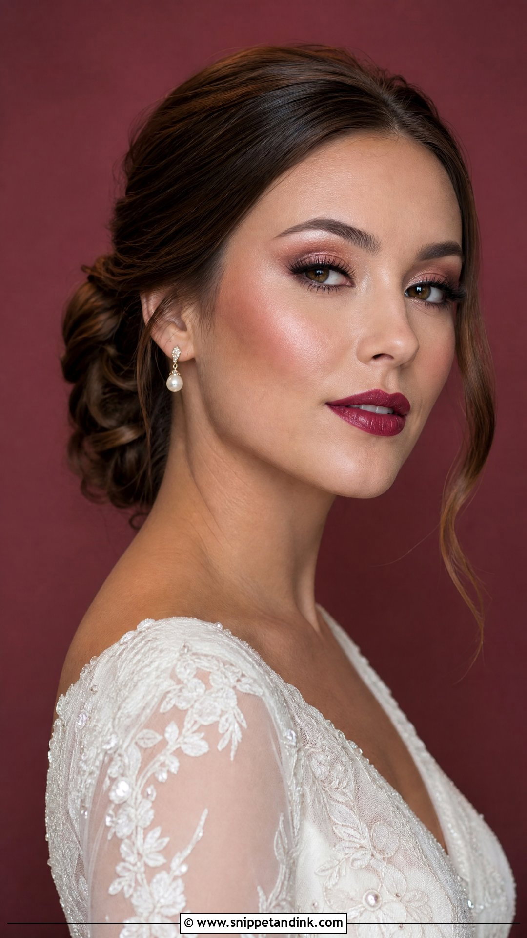 Berry Lip Wedding Makeup - Snippet and Ink - 30 Wedding Makeup Looks