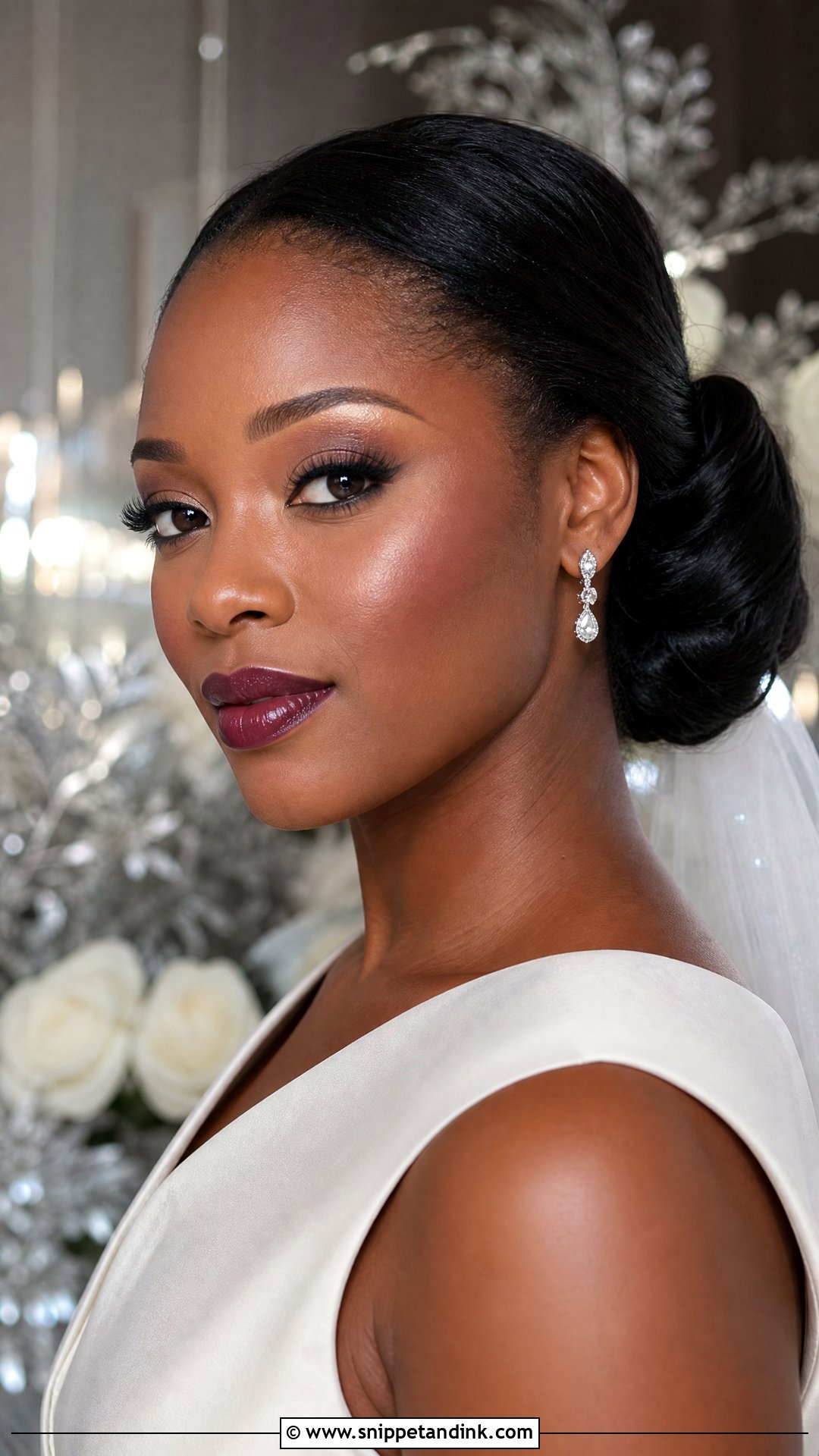 Berry Lip Wedding Makeup - Snippet and Ink - 20 Cool Toned Wedding Makeup Ideas