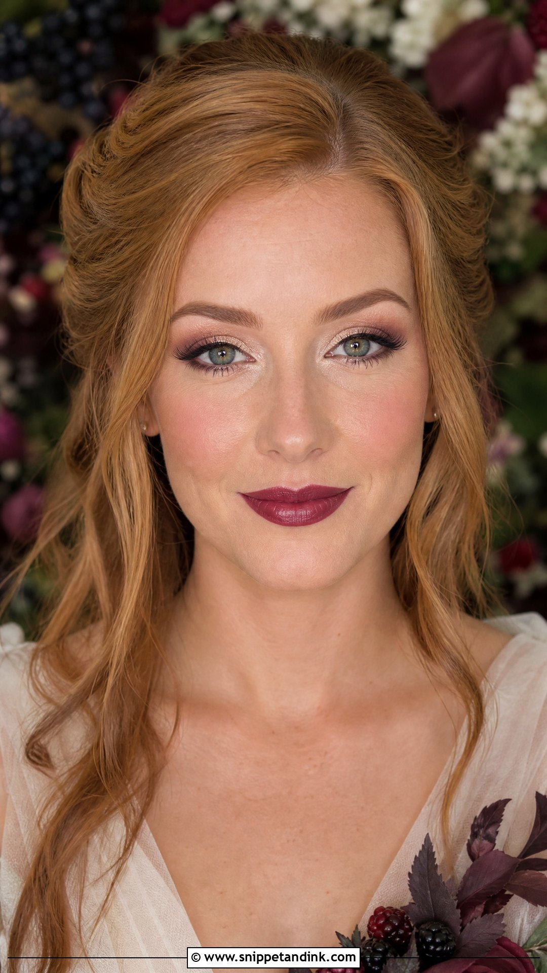 Berry Lip Wedding Makeup - Snippet and Ink - 20 Halloween Wedding Makeup Ideas