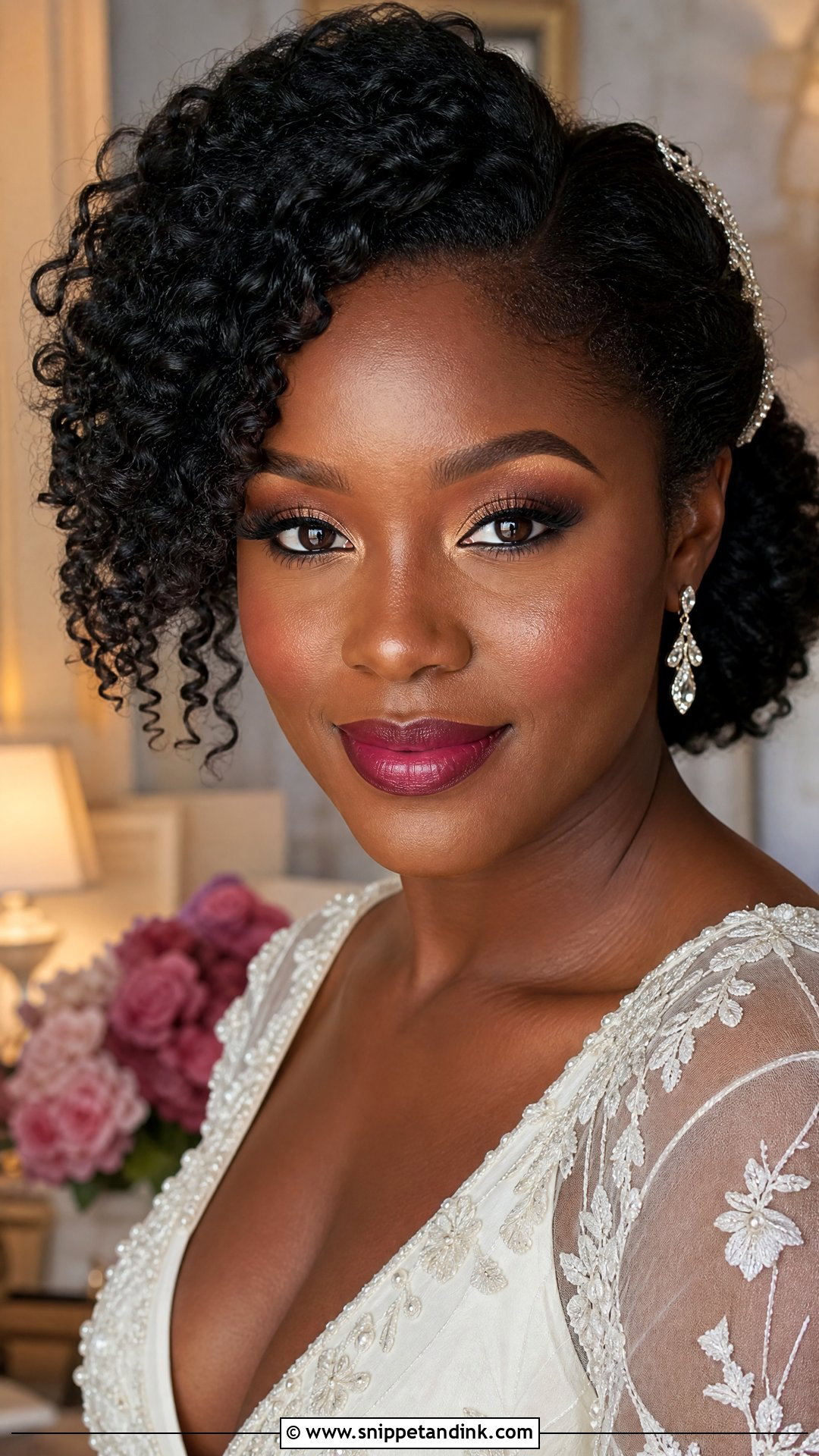 Berry Lip Wedding Makeup For Black Brides - Snippet and Ink - 20 Wedding Makeup for Black Women