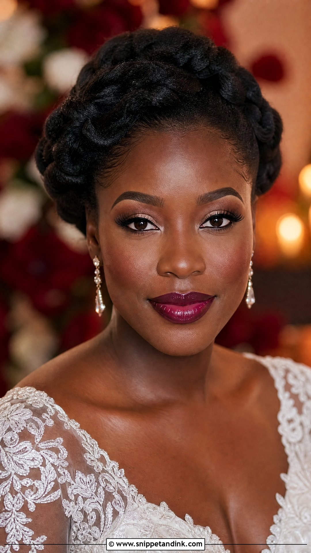 Berry Lip Wedding Makeup For Black Women - Snippet and Ink - 25 Wedding Makeup Black Women