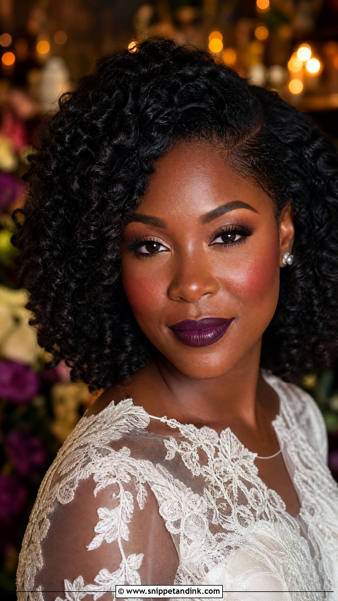 Berry Lip Wedding Makeup For Dark Skin - Snippet and Ink - 25 Wedding Makeup Dark Skin Ideas