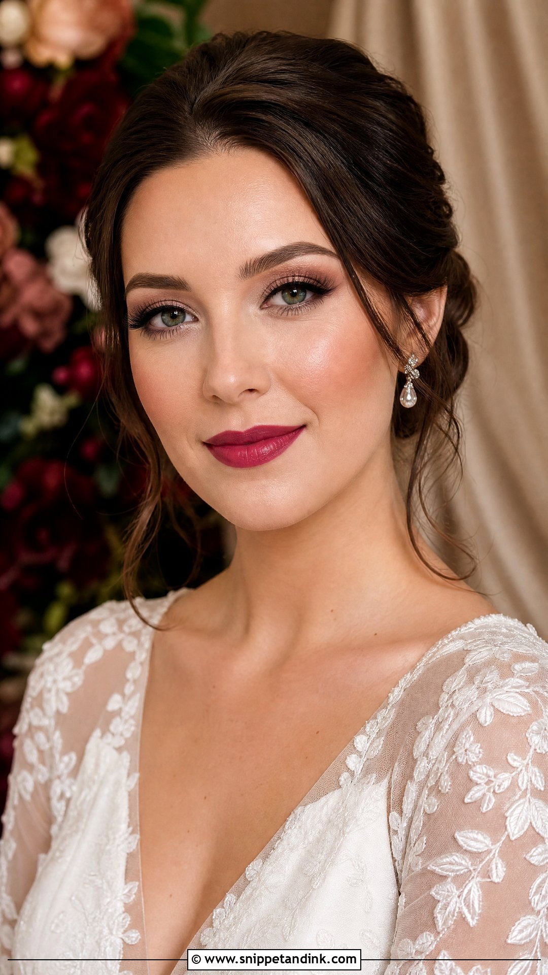 Berry Lip Wedding Makeup For Fair Skin - Snippet and Ink - 20 Wedding Makeup Fair Skin Ideas