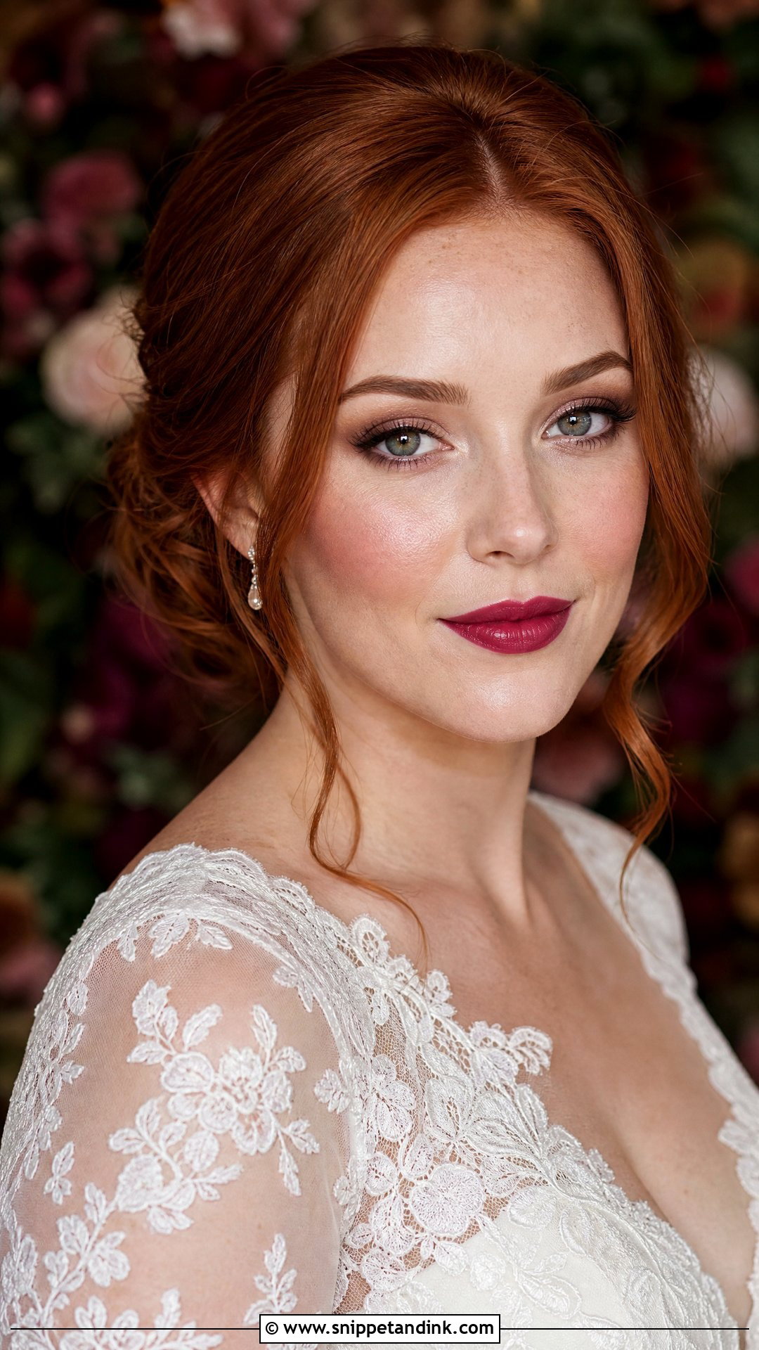 Berry Lip Wedding Makeup For Red Hair - Snippet and Ink - 20 Wedding Makeup Red Hair Ideas