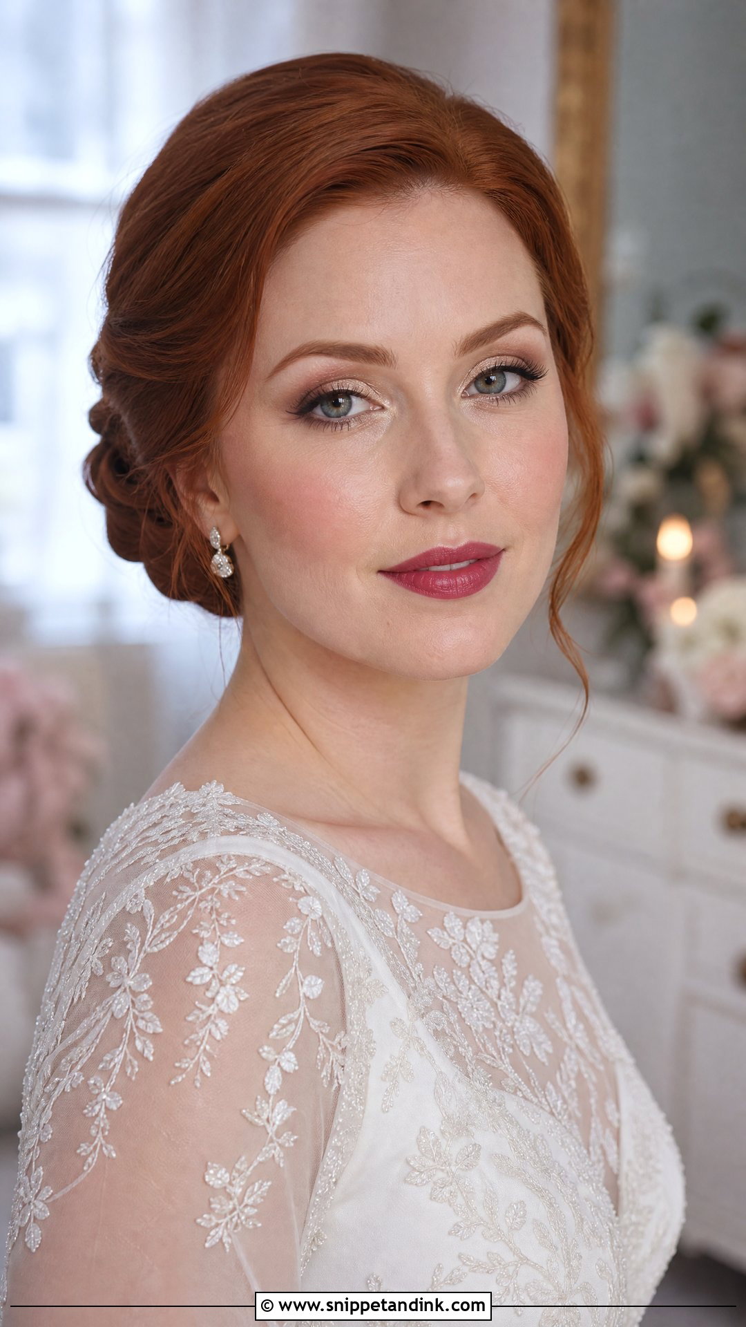 Berry Lip Wedding Makeup for Redheads - Snippet and Ink - 20 Wedding Makeup for Redheads