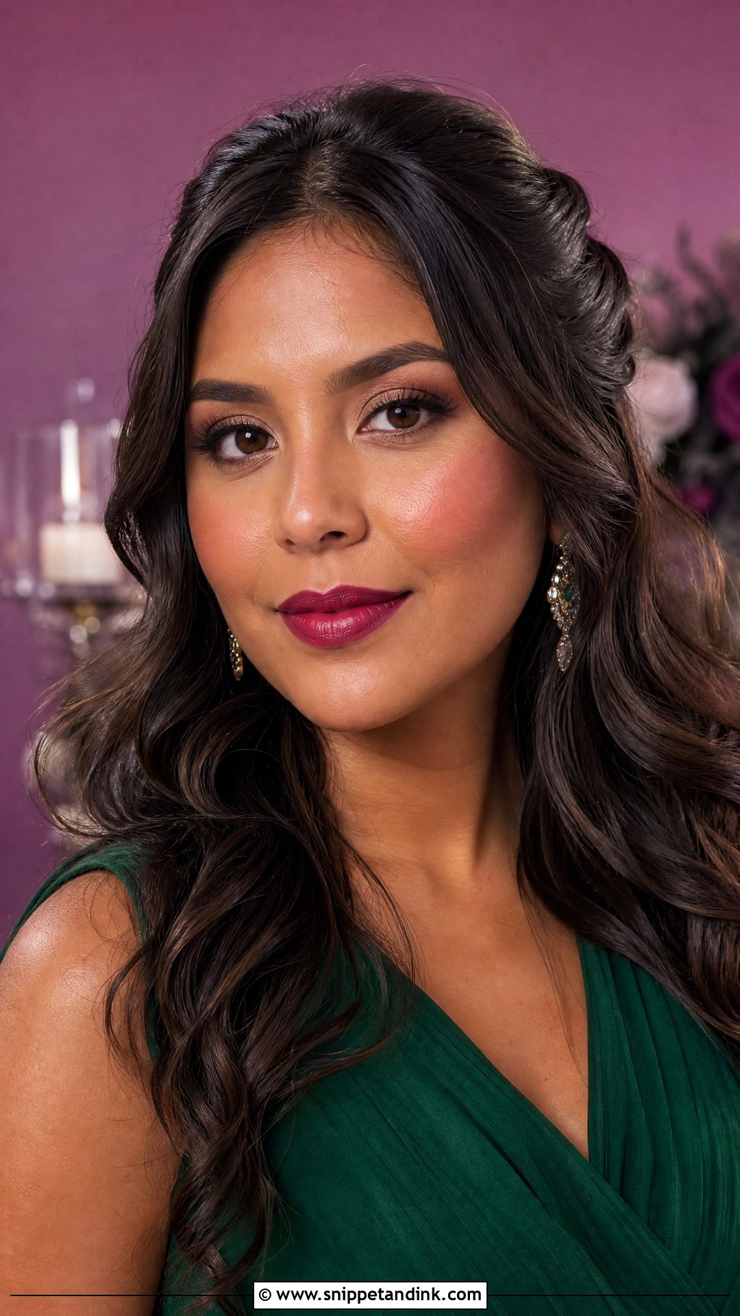 Berry Lip Winter Wedding Makeup - Snippet and Ink - 25 Winter Wedding Makeup Ideas