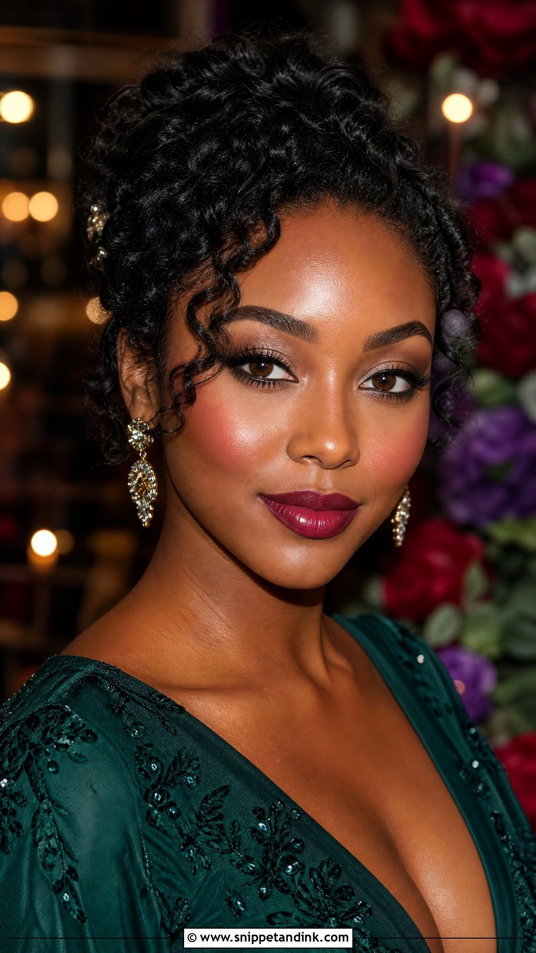 Berry Lip Winter Wedding Makeup For Brown Eyes - Snippet and Ink - 20 Winter Wedding Makeup for Brown Eyes