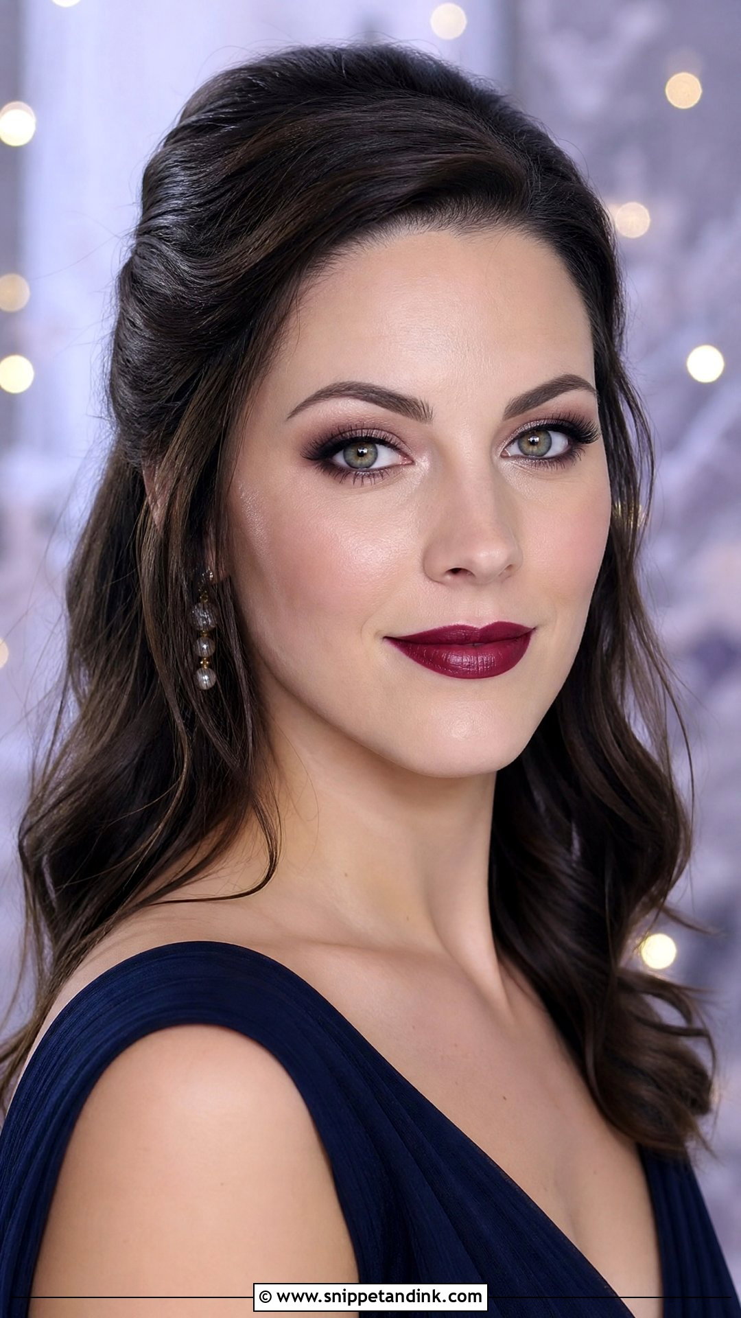 Berry Lip Winter Wedding Makeup - Snippet and Ink - 20 Winter Wedding Makeup Looks