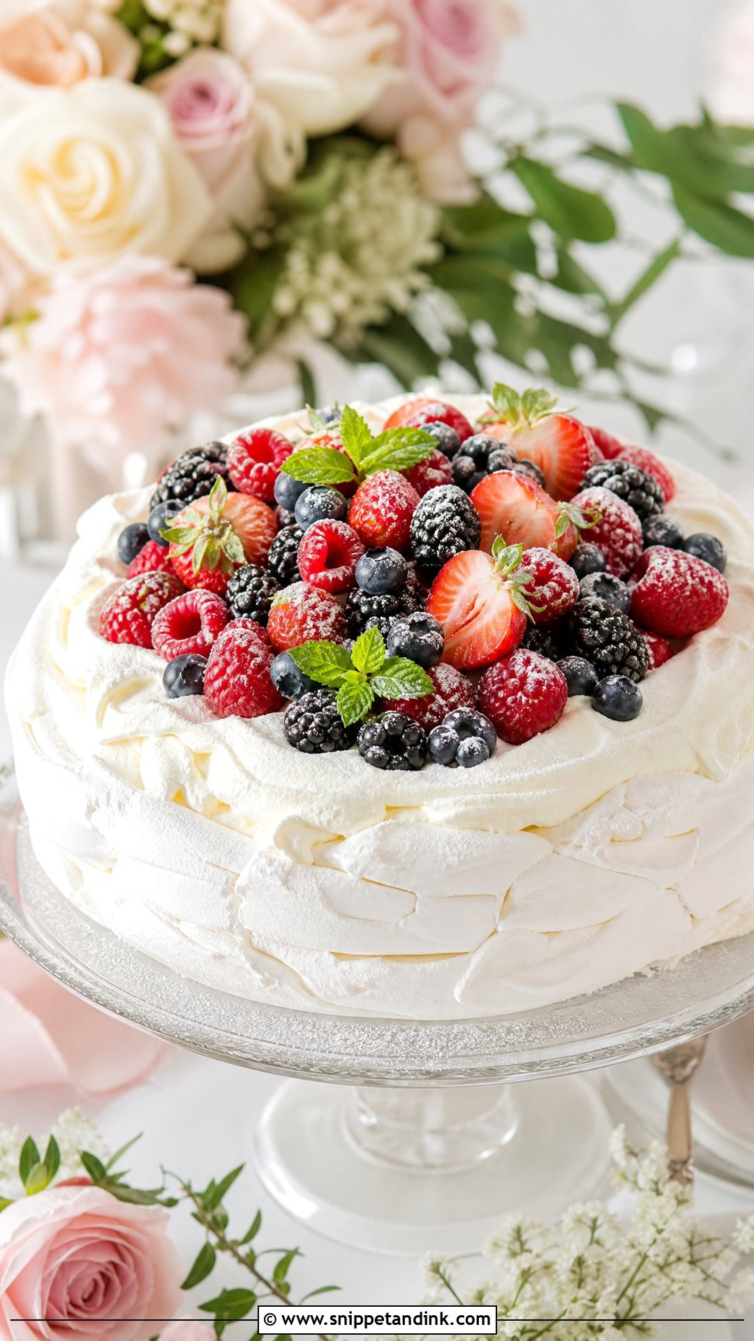 Berry Pavlova Wedding Cake - Snippet and Ink - 20 Pavlova Wedding Cake Ideas