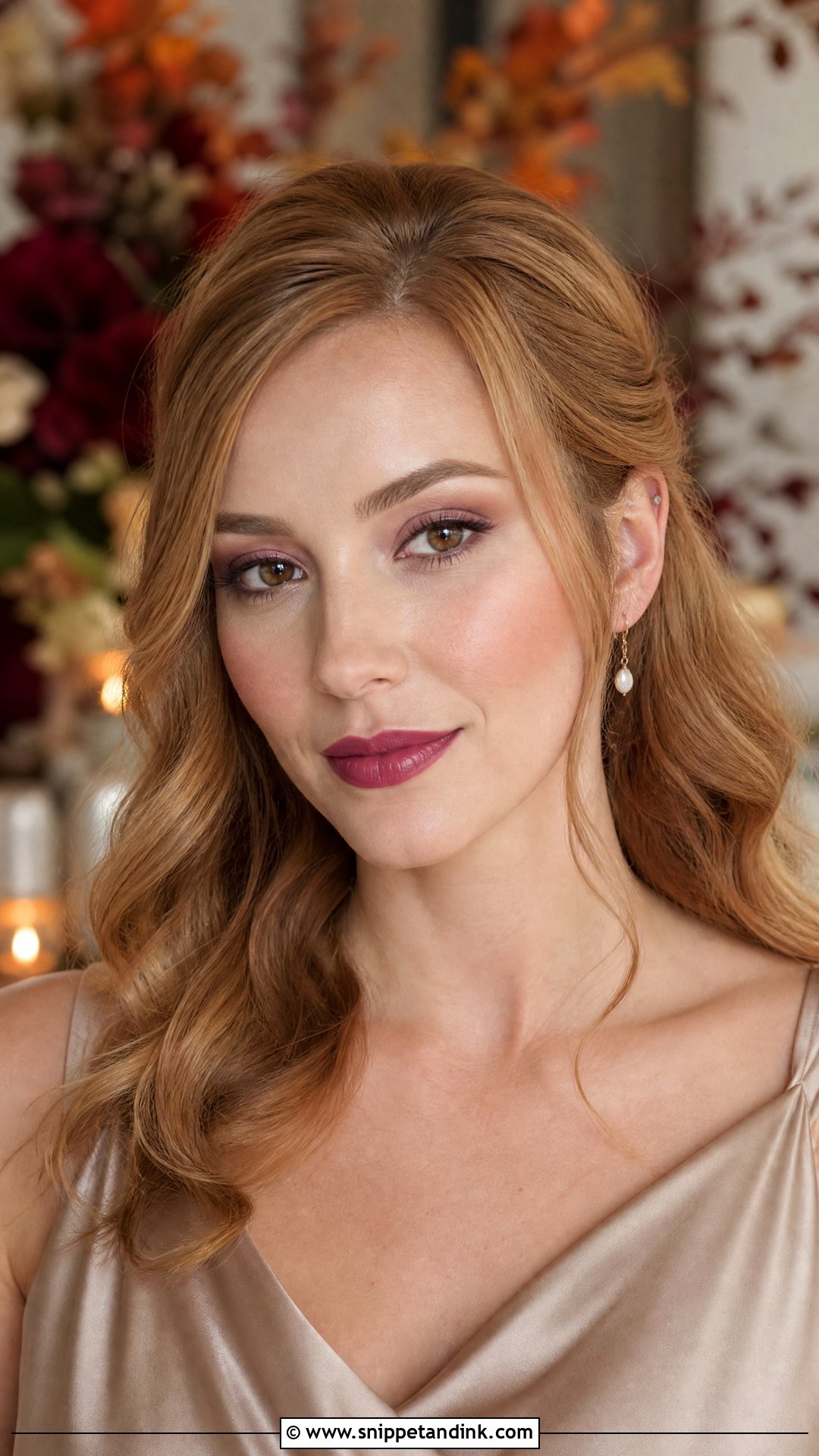 Berry Stain Fall Bridesmaid Makeup - Snippet and Ink - 20 Fall Wedding Makeup for Bridesmaids
