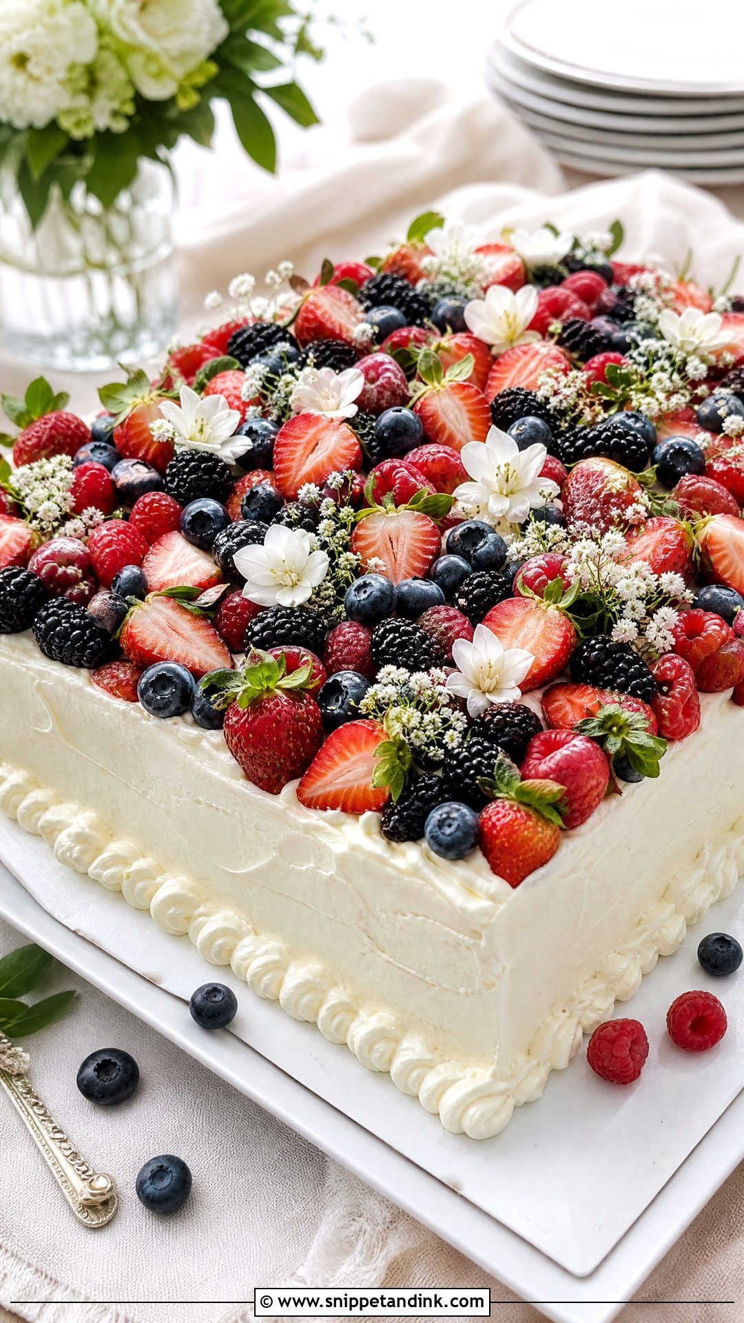 Berry Wedding Sheet Cake - Snippet and Ink - 20 Wedding Sheet Cake Ideas
