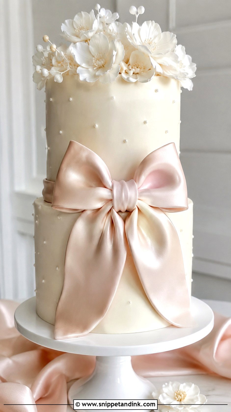 Bespoke Bow Wedding Cake - Snippet and Ink - 35 Bespoke Wedding Cake Ideas