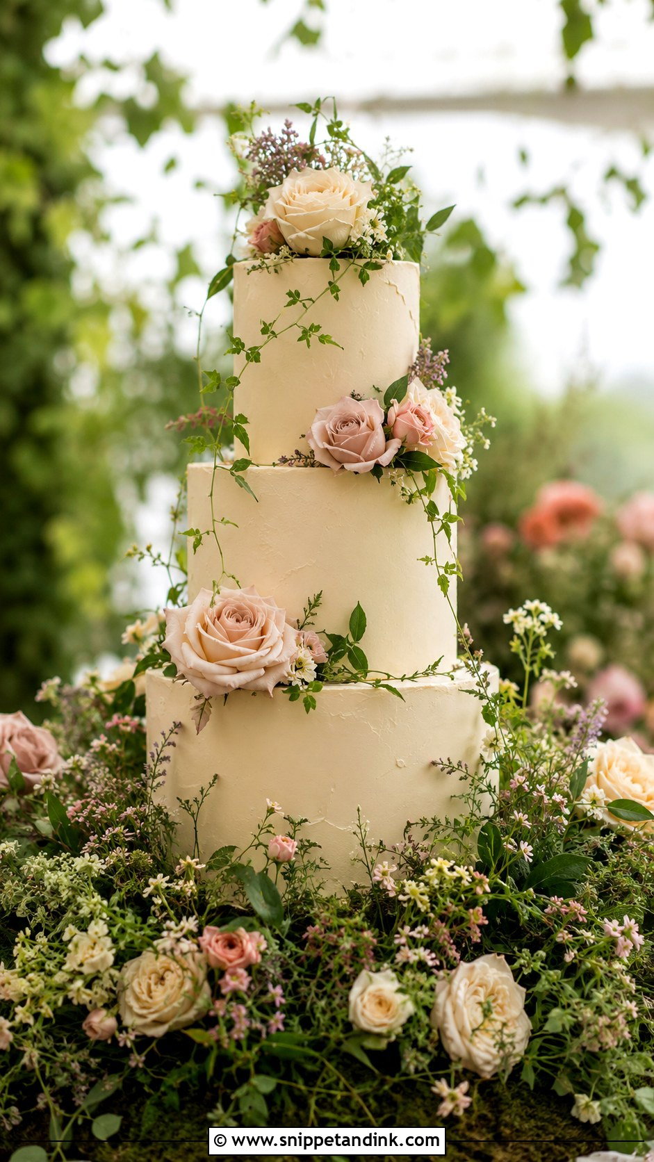 Bespoke Cake Meadow Wedding Cake - Snippet and Ink - 35 Bespoke Wedding Cake Ideas