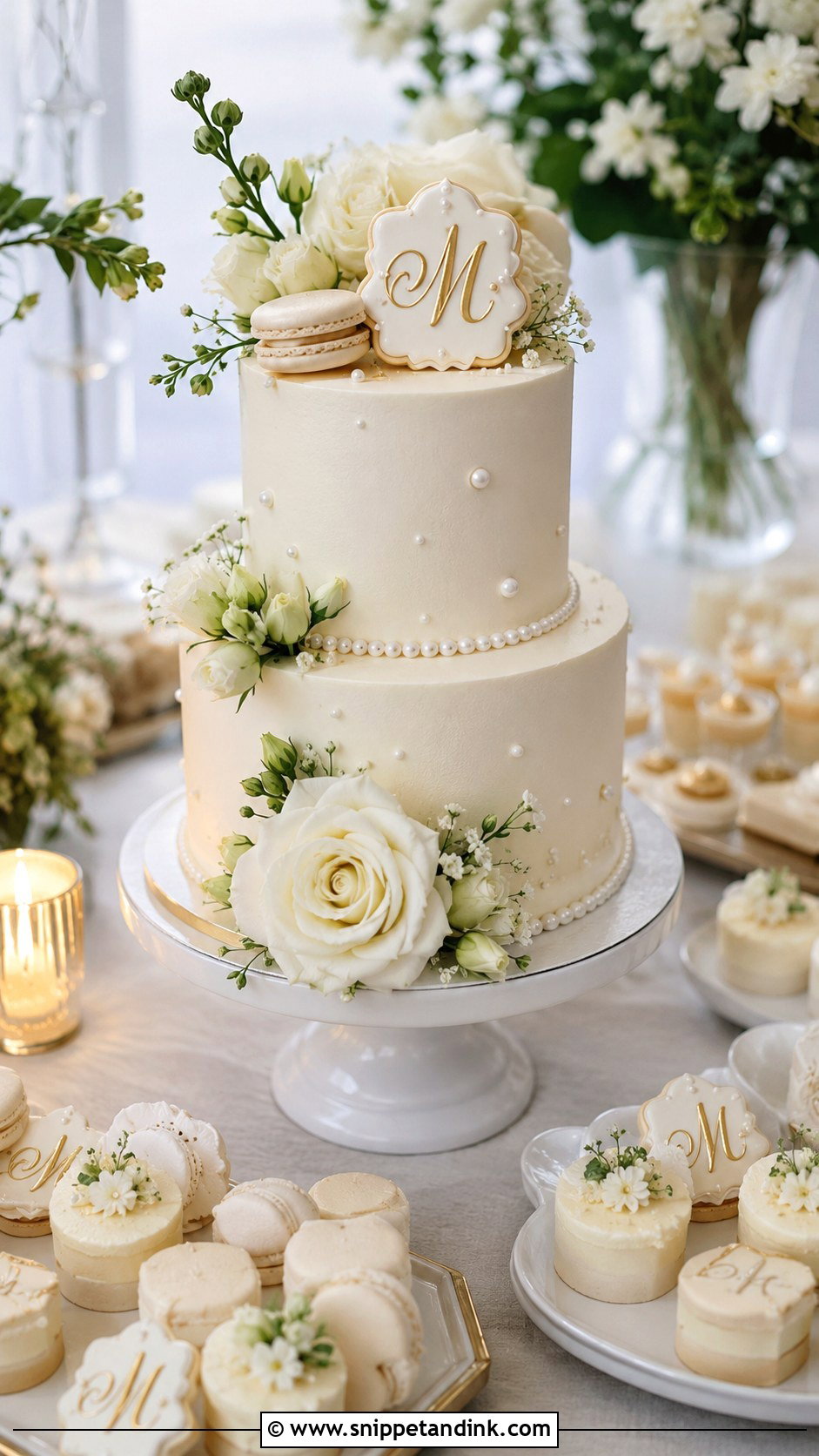Bespoke Dessert Table Wedding Cake - Snippet and Ink - 35 Bespoke Wedding Cake Ideas