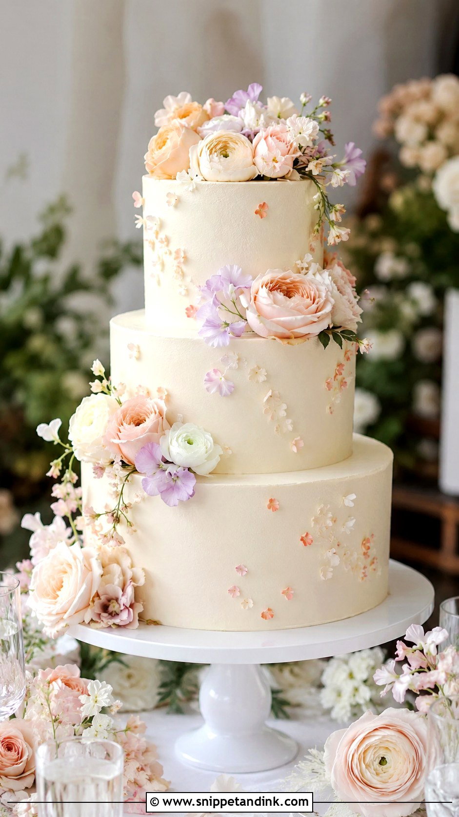 Bespoke Floral Wedding Cake - Snippet and Ink - 35 Bespoke Wedding Cake Ideas